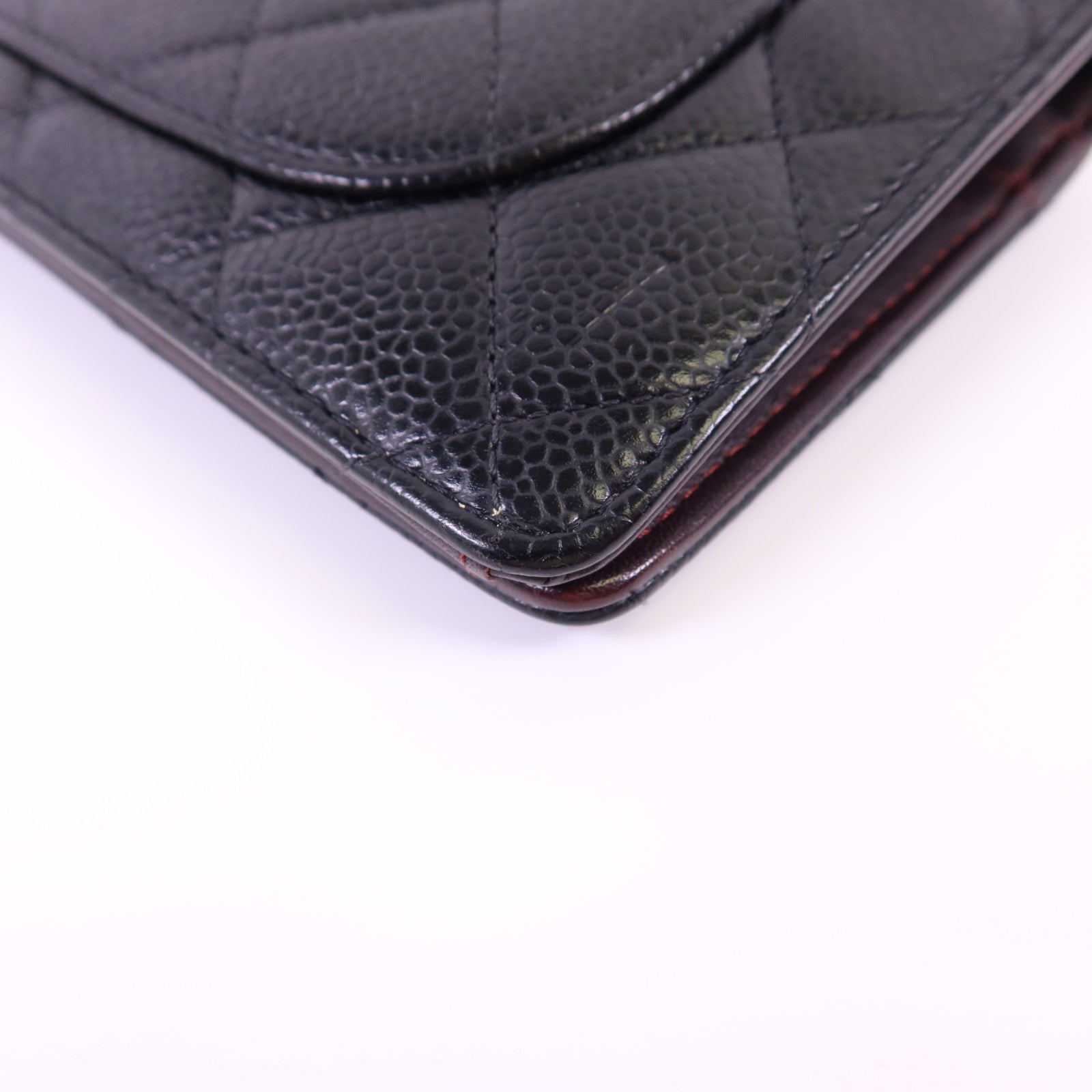 CHANEL 牛皮皮革Long Bifold Wallet金扣長錢包