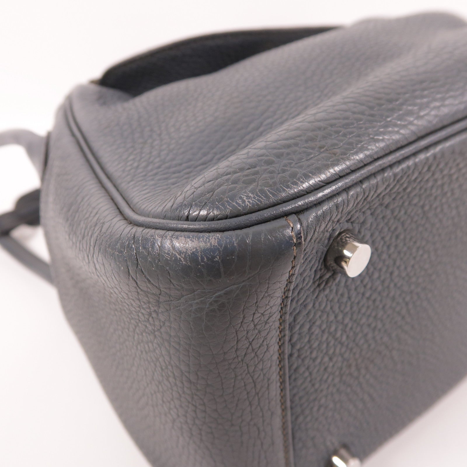 HERMES Clemence皮革Lindy 26銀扣手挽肩背兩用袋