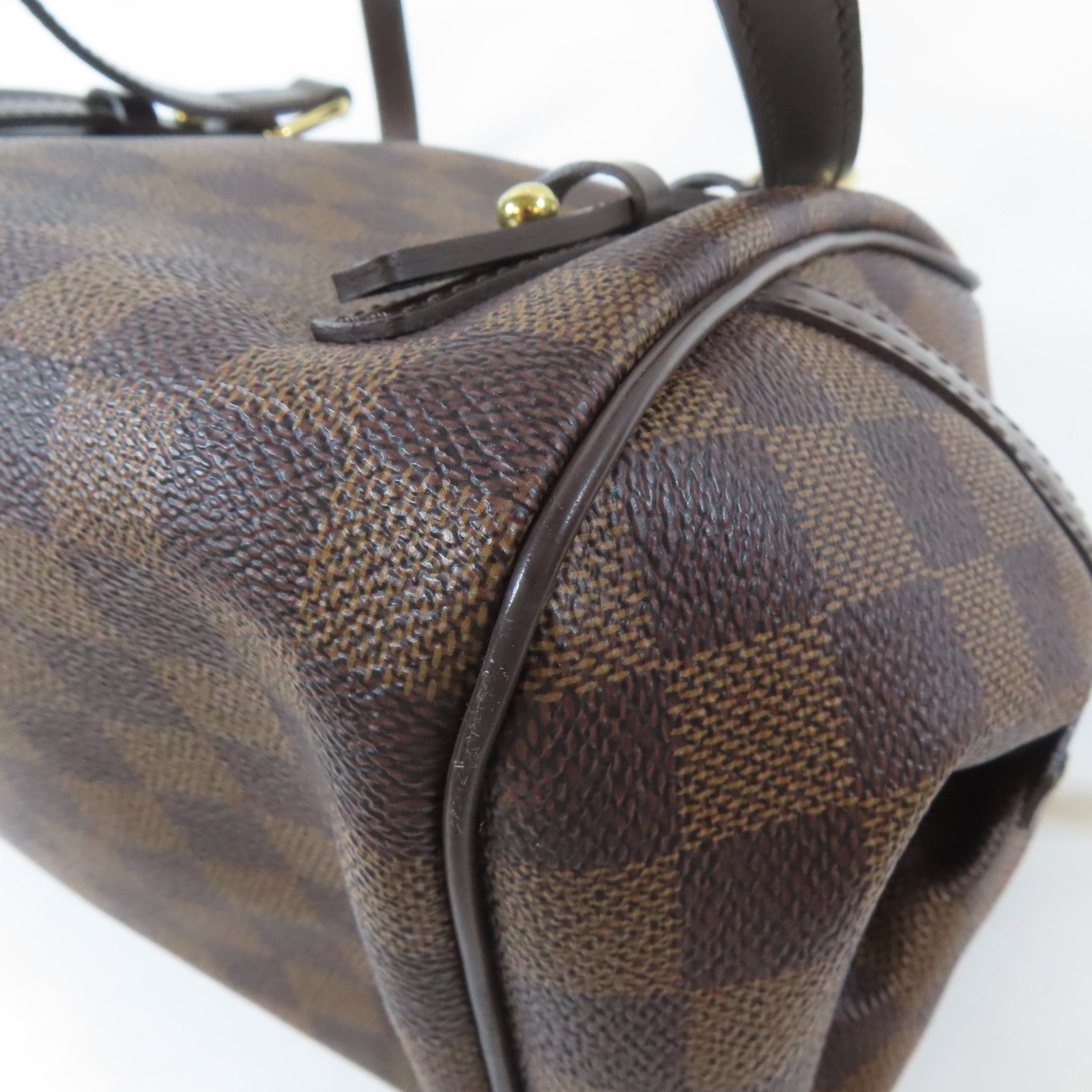 LOUIS VUITTON Damier Livington金扣肩背袋啡色