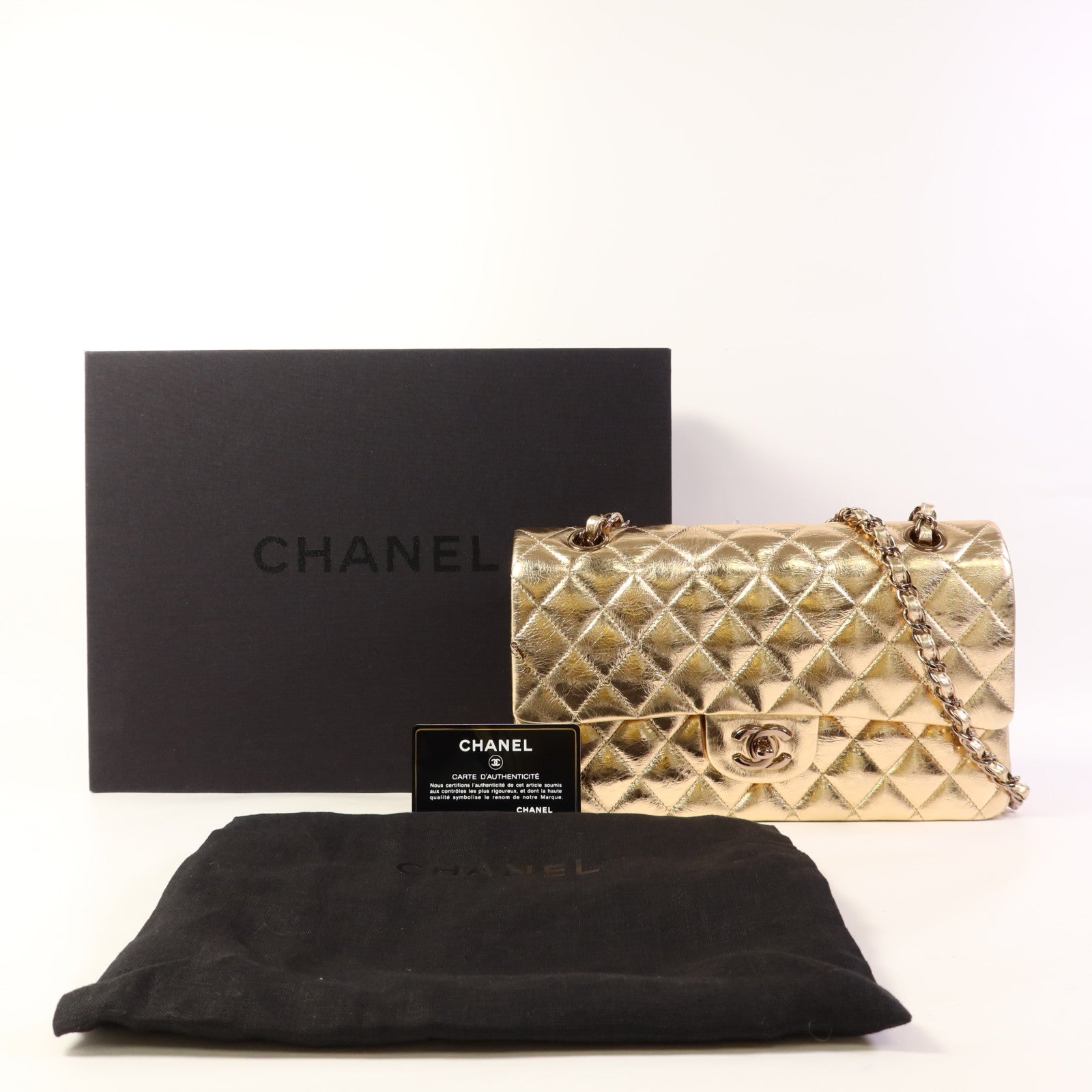 CHANEL 牛皮皮革Classic 25金扣鏈帶肩背袋