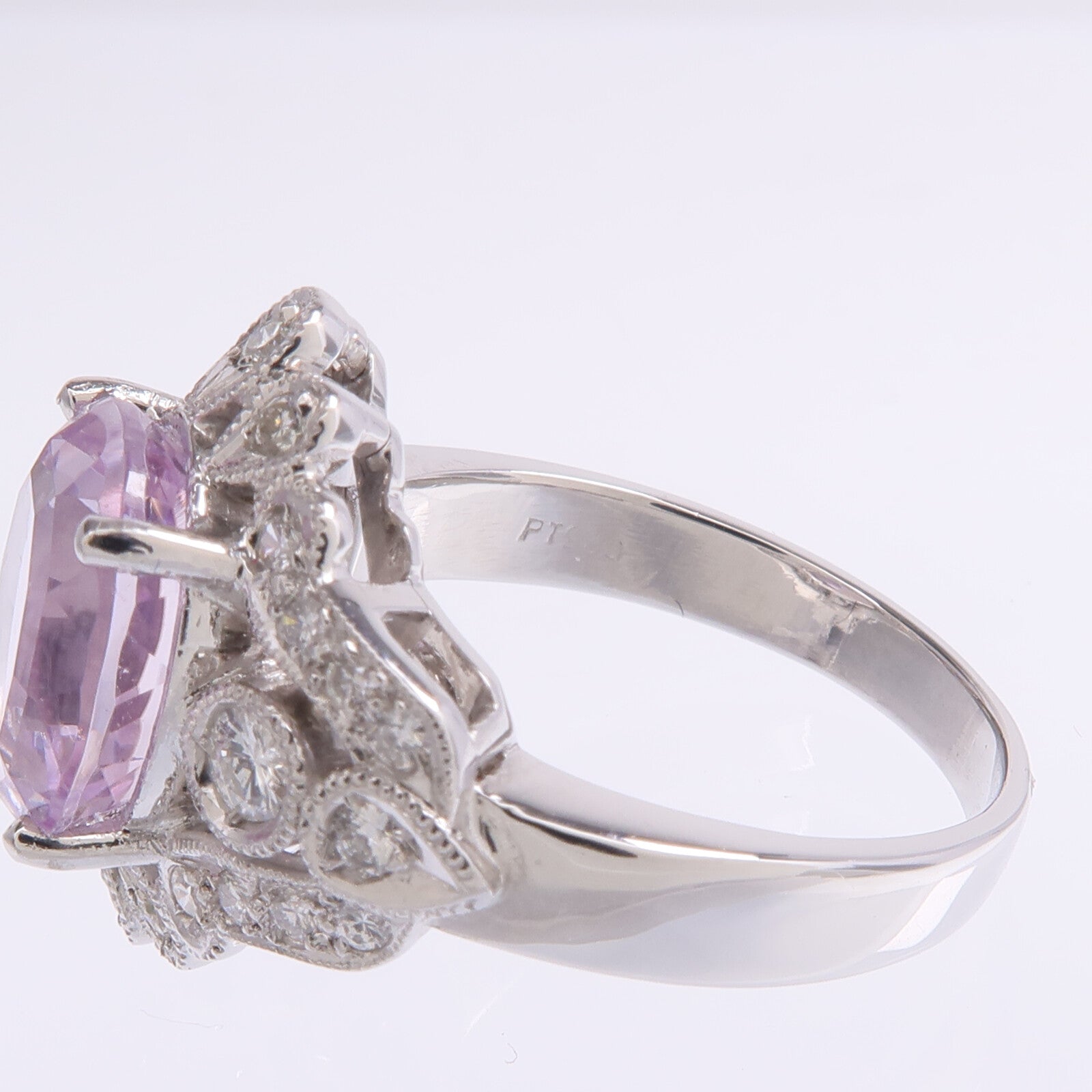 JEWELRY 【激減優惠】PT900鉑金Kunzite Diamond Ring Kunzite/鑽石戒指US#8.25