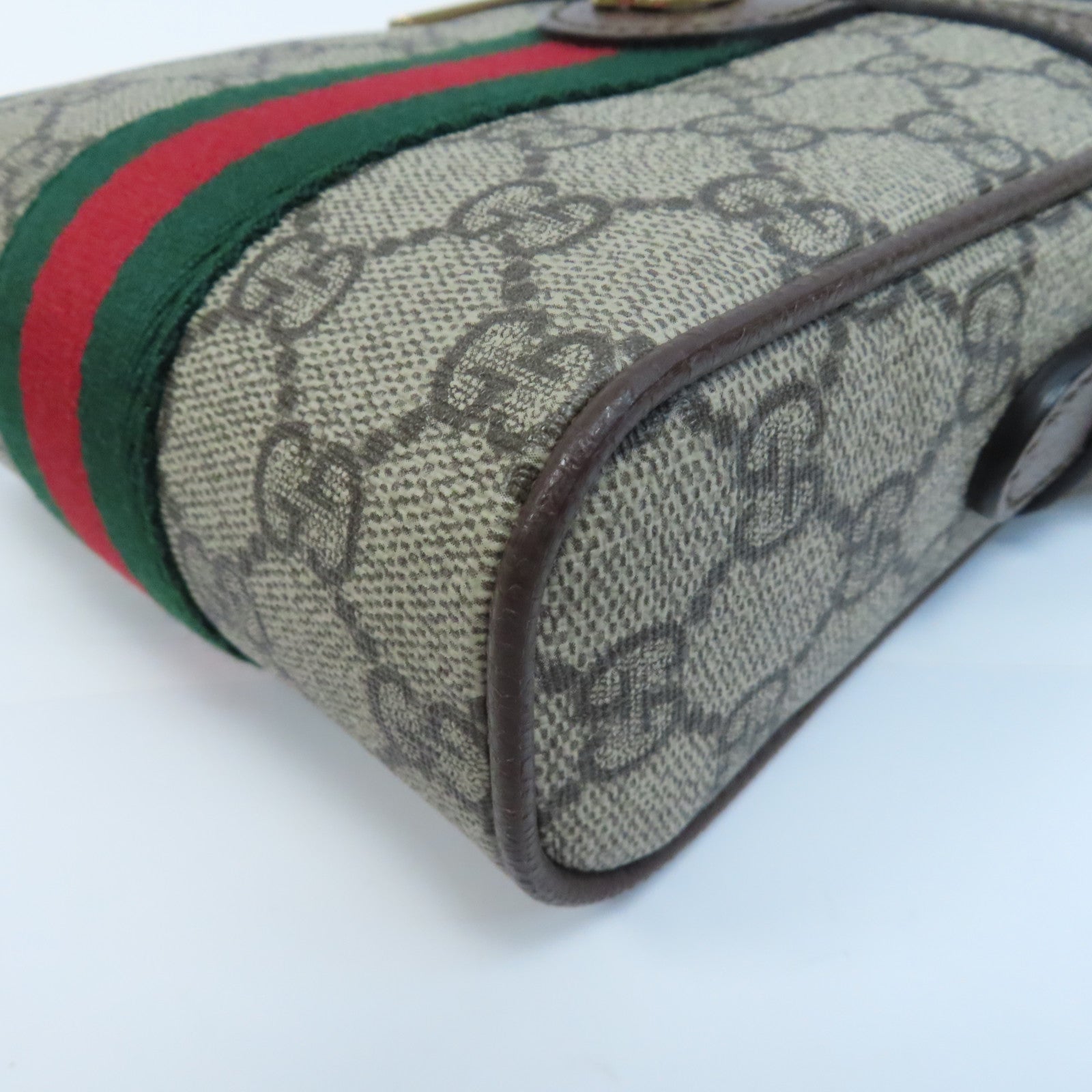 GUCCI 塗層帆布Ophidia GG金扣肩背袋啡色