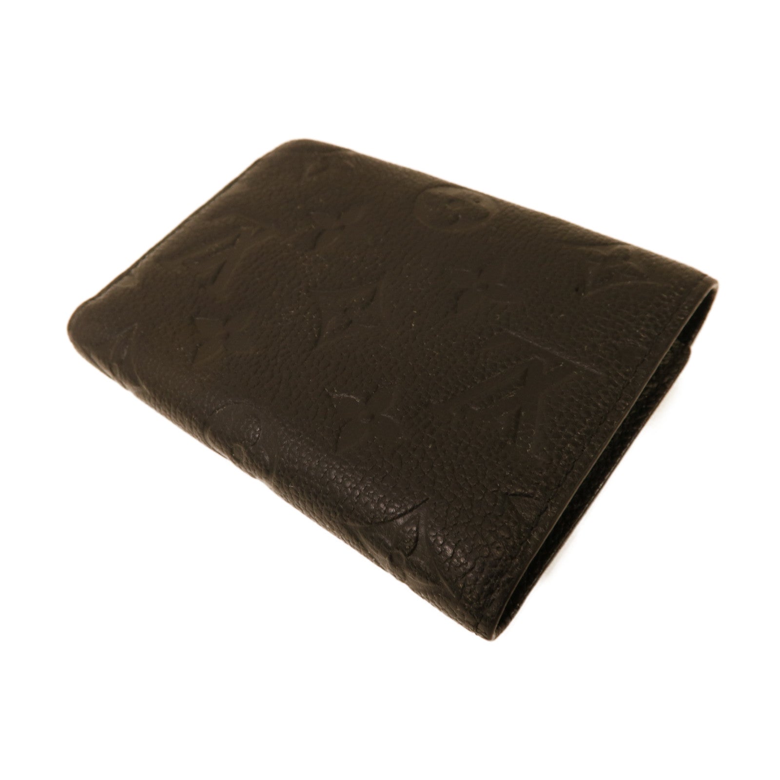 LOUIS VUITTON Monogram Empreinte Victorine Wallet金扣鈕扣錢包黑色