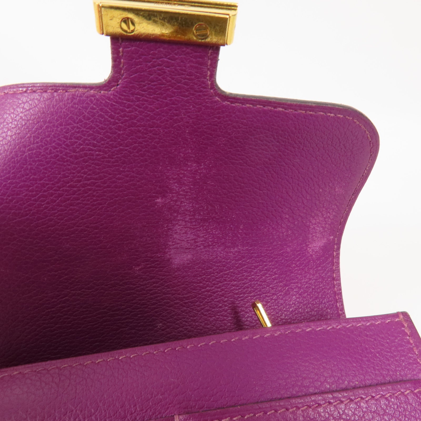 HERMES Evercolor皮革Constance Wallet金扣錢包Anemone