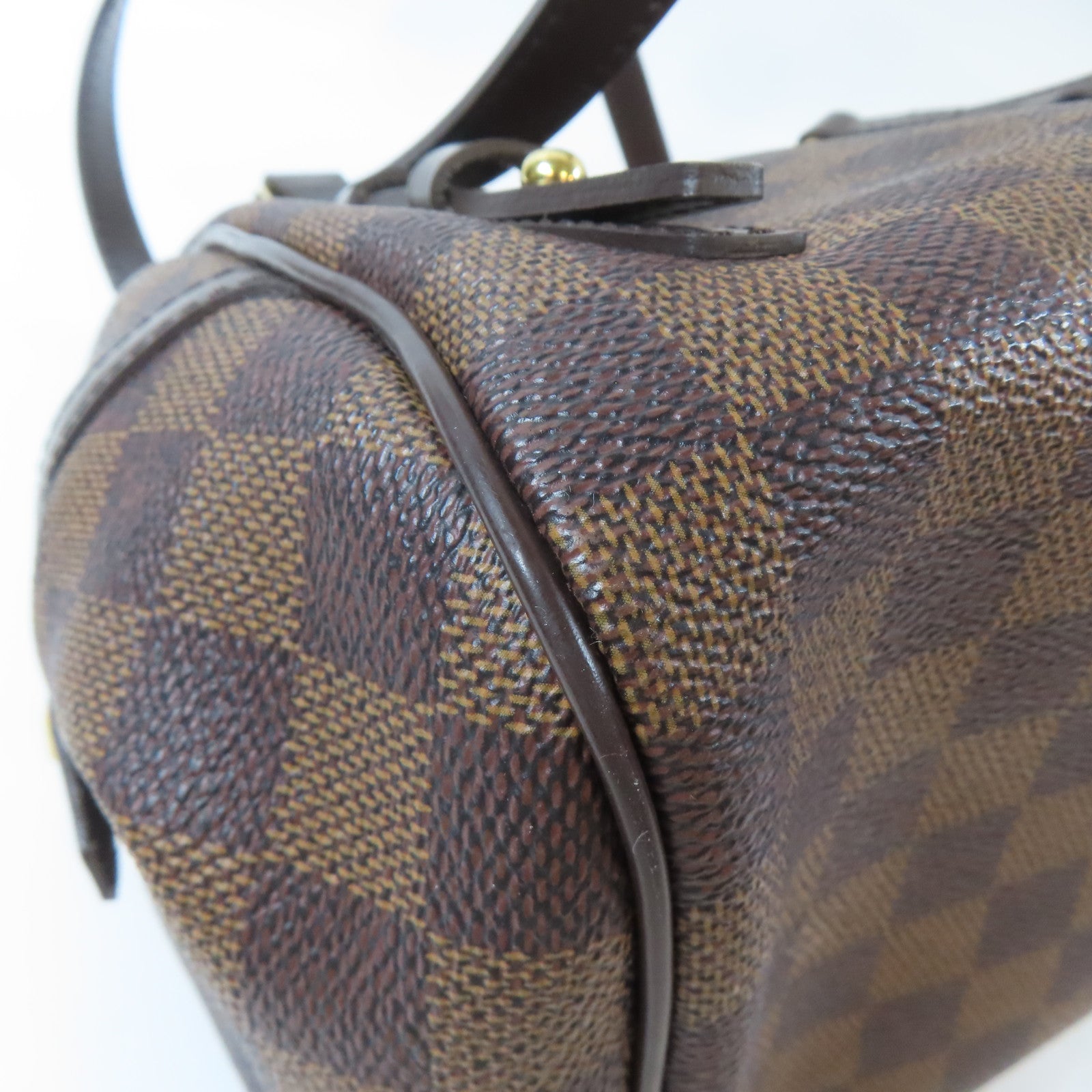 LOUIS VUITTON Damier Livington金扣肩背袋啡色