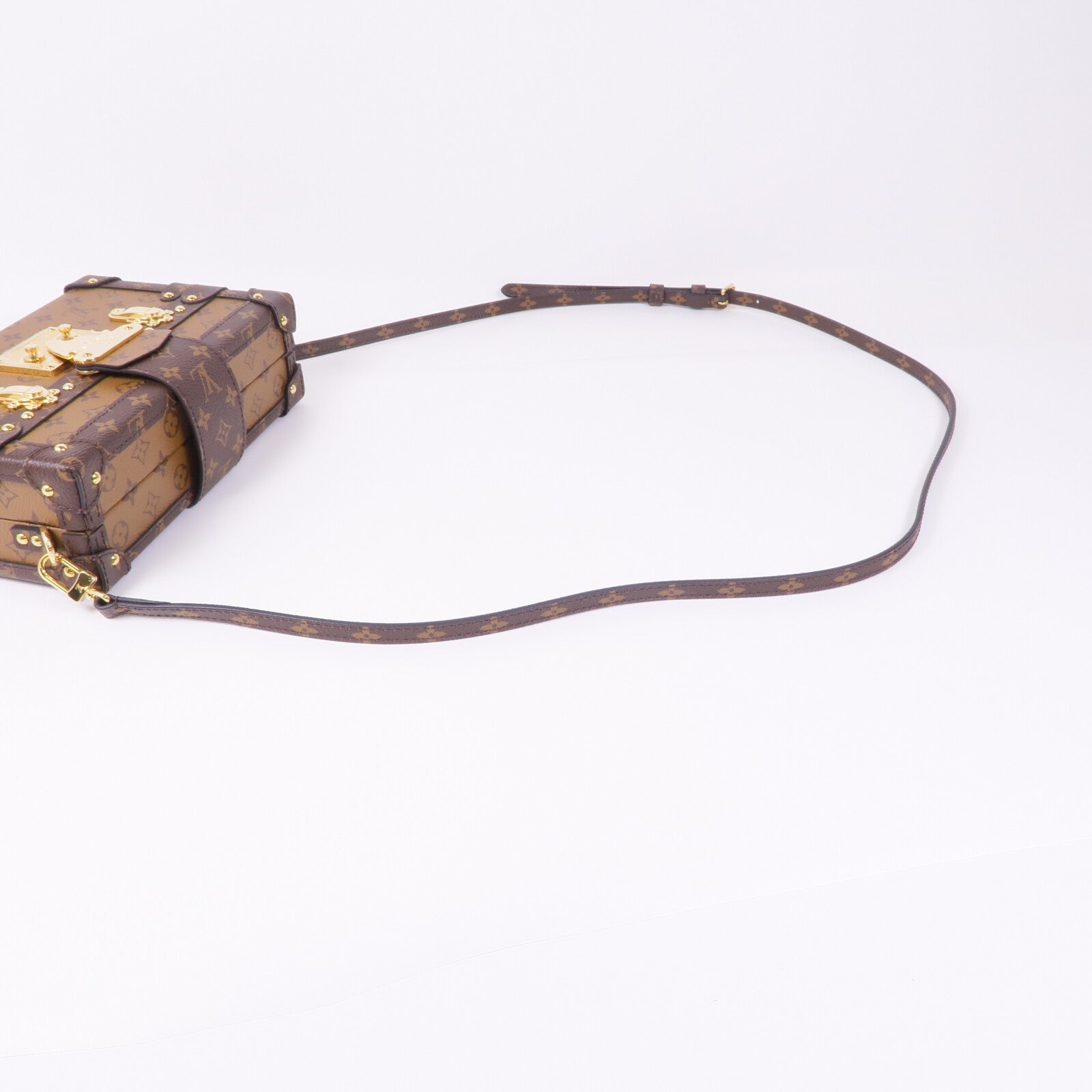 LOUIS VUITTON Monogram Reverse Petite Malle金扣肩背袋