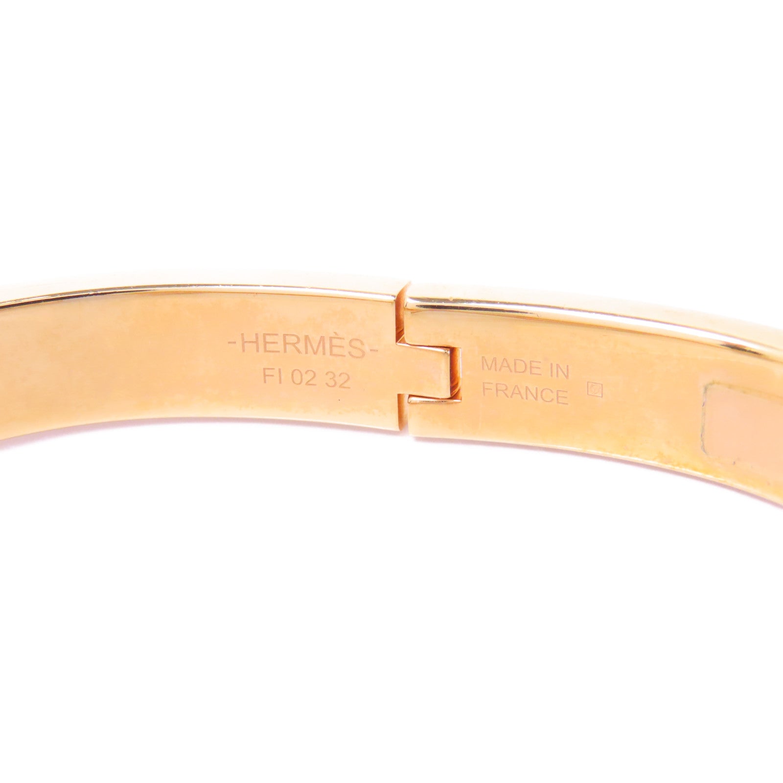 HERMES 金屬Bangle金扣手鐲藍色/金色