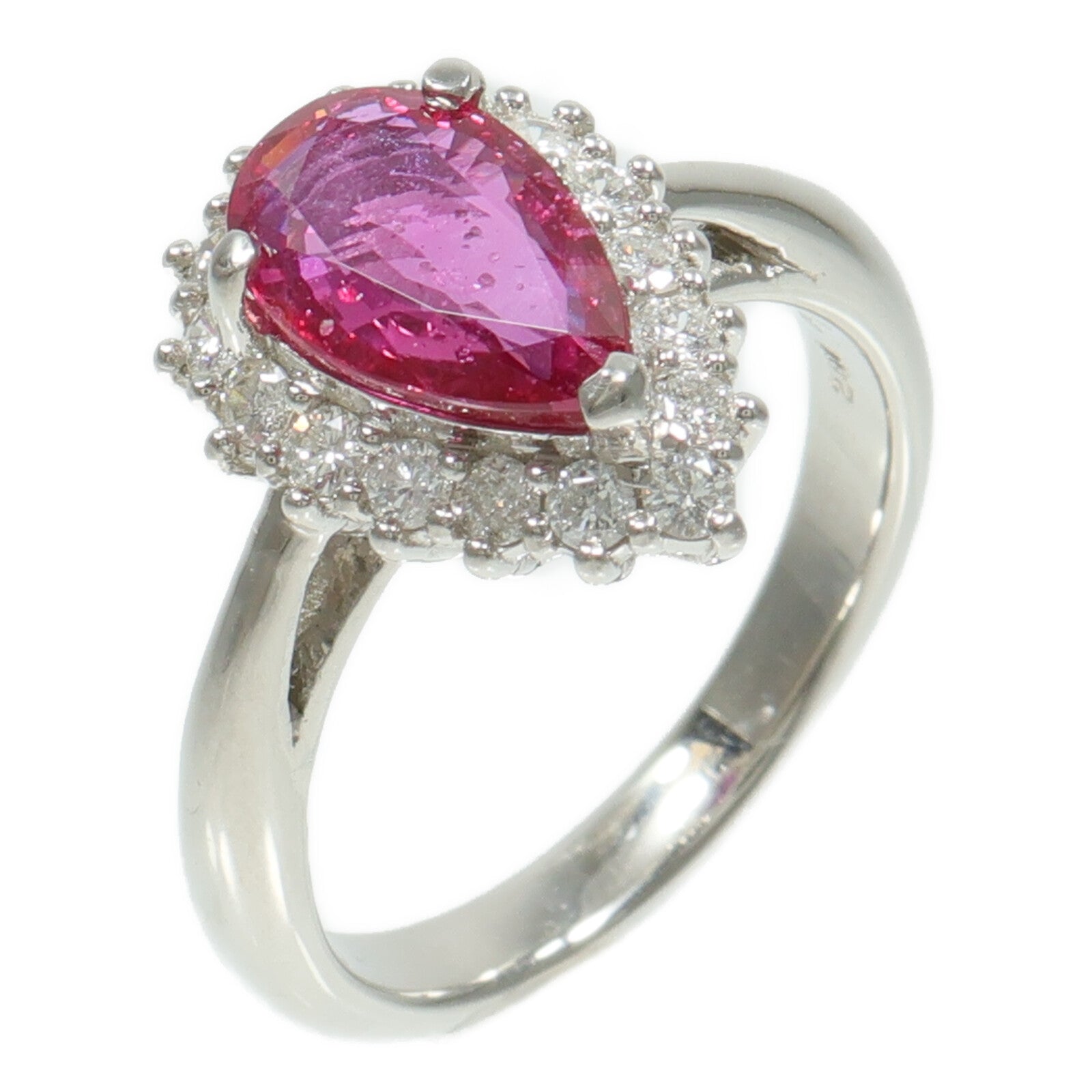 JEWELRY PT900鉑金Ruby Diamond Ring紅寶石/鑽石戒指
