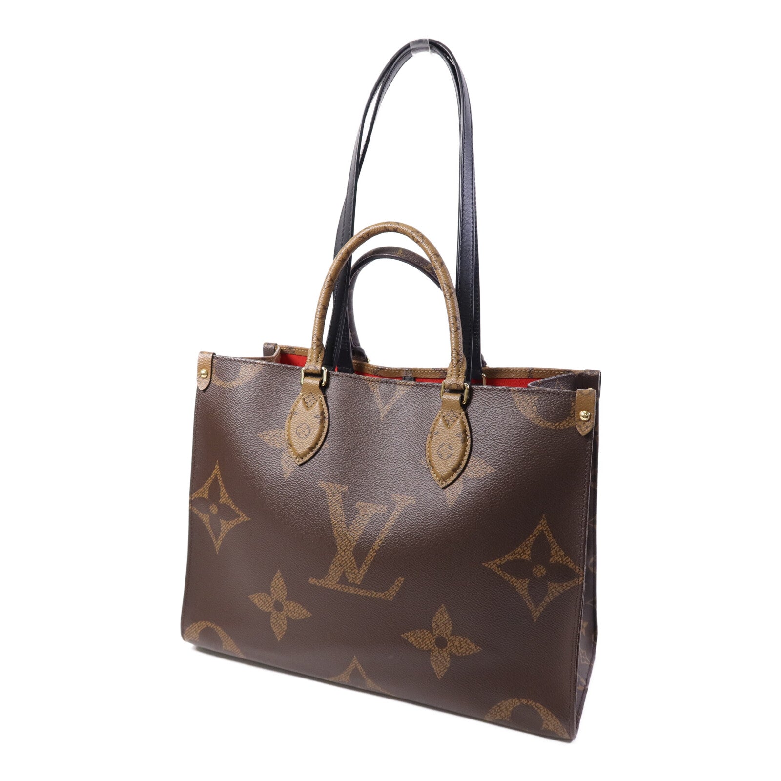 LOUIS VUITTON Monogram Giant On The Go MM金扣手挽肩背兩用袋