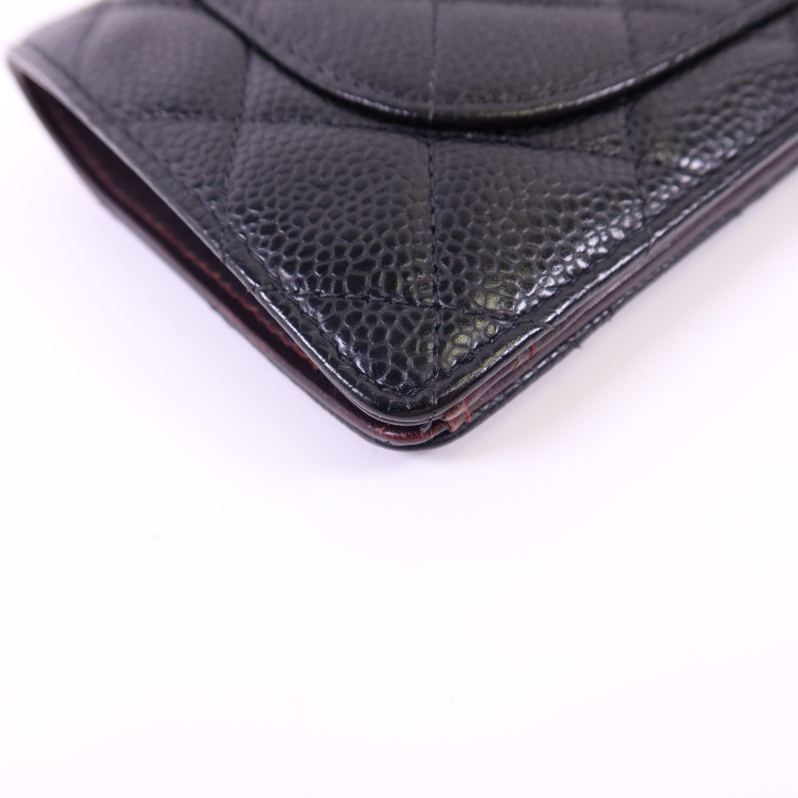 CHANEL 牛皮皮革Long Bifold Wallet金扣長錢包