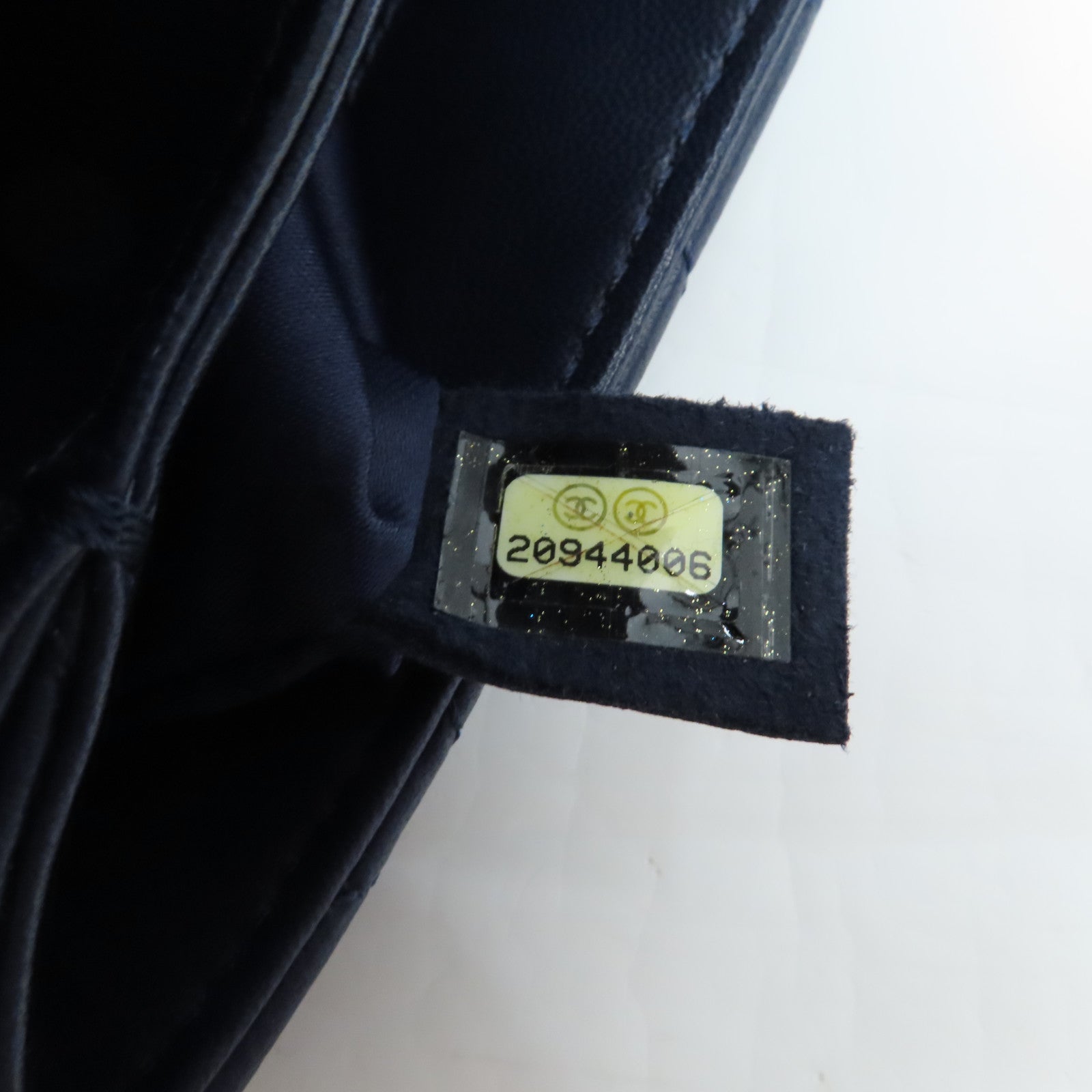 CHANEL 菱格羊皮皮革Chain Shoulder銀扣鏈帶肩背袋深藍色