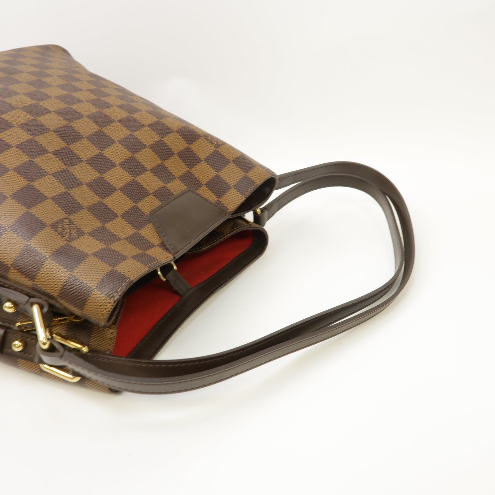 LOUIS VUITTON Damier Cabas Rivington金扣肩背袋棕色