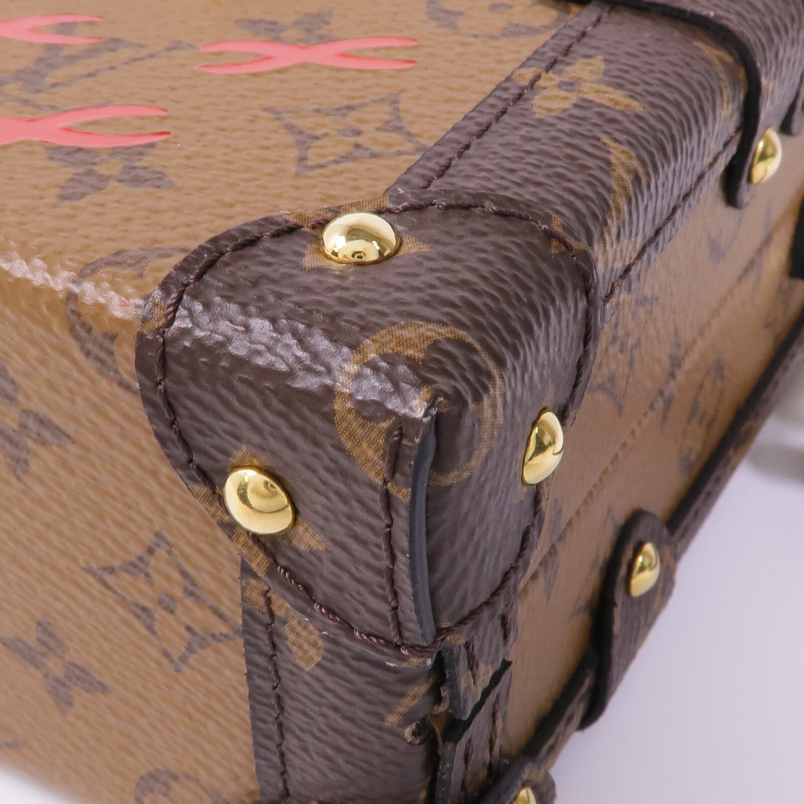 LOUIS VUITTON Monogram Reverse Petite Malle金扣肩背袋