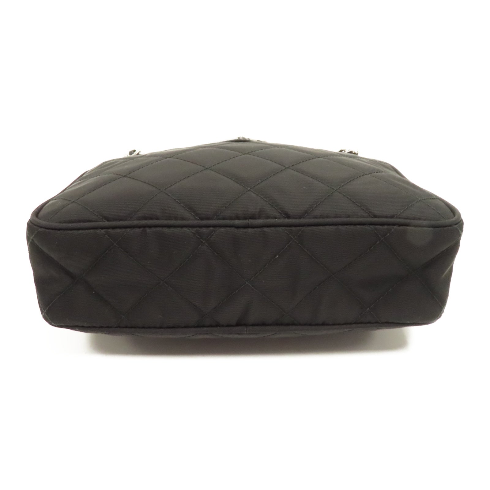 PRADA 尼龍Banddiera Black Tessuto銀扣手挽肩背兩用袋黑色