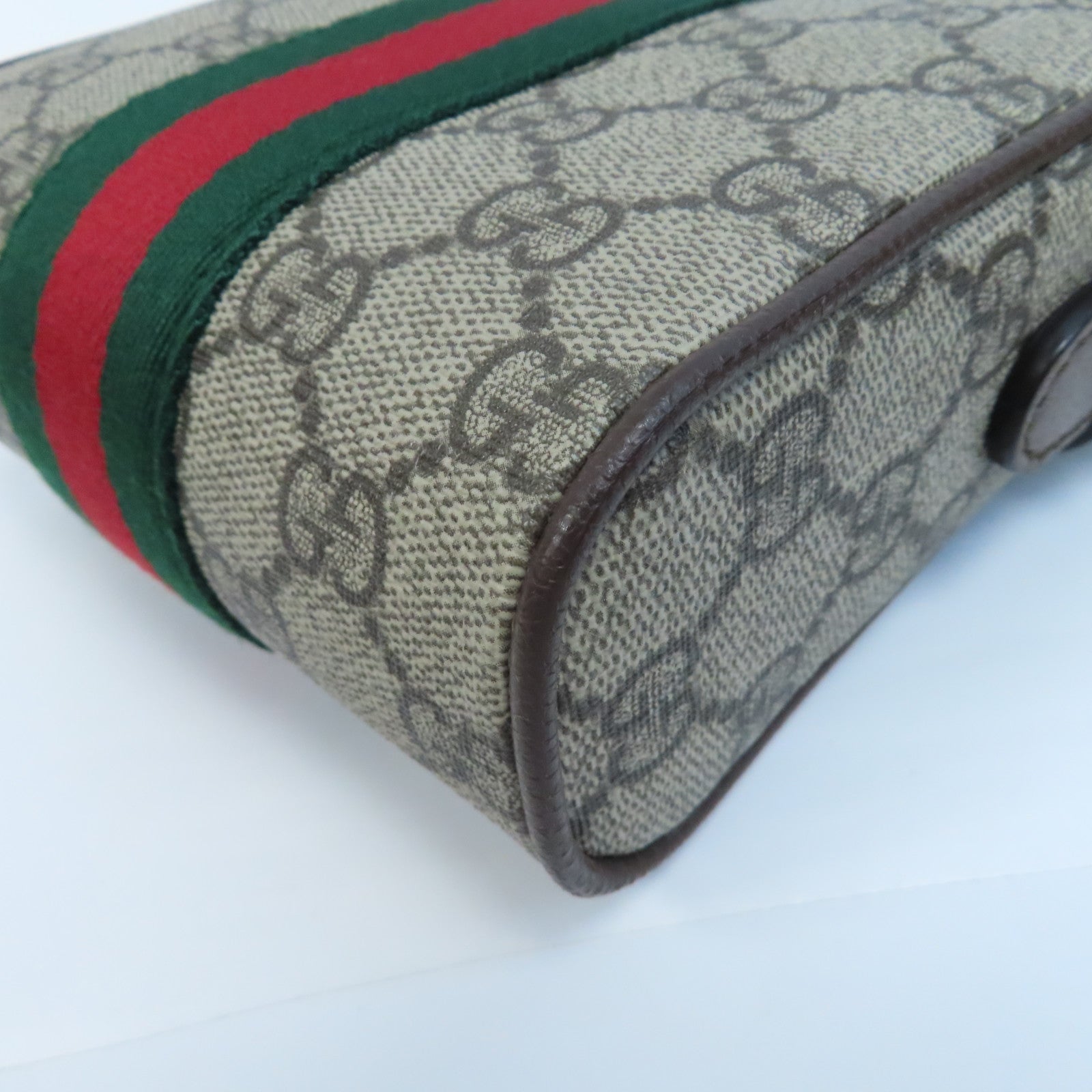 GUCCI 塗層帆布Ophidia GG金扣肩背袋啡色