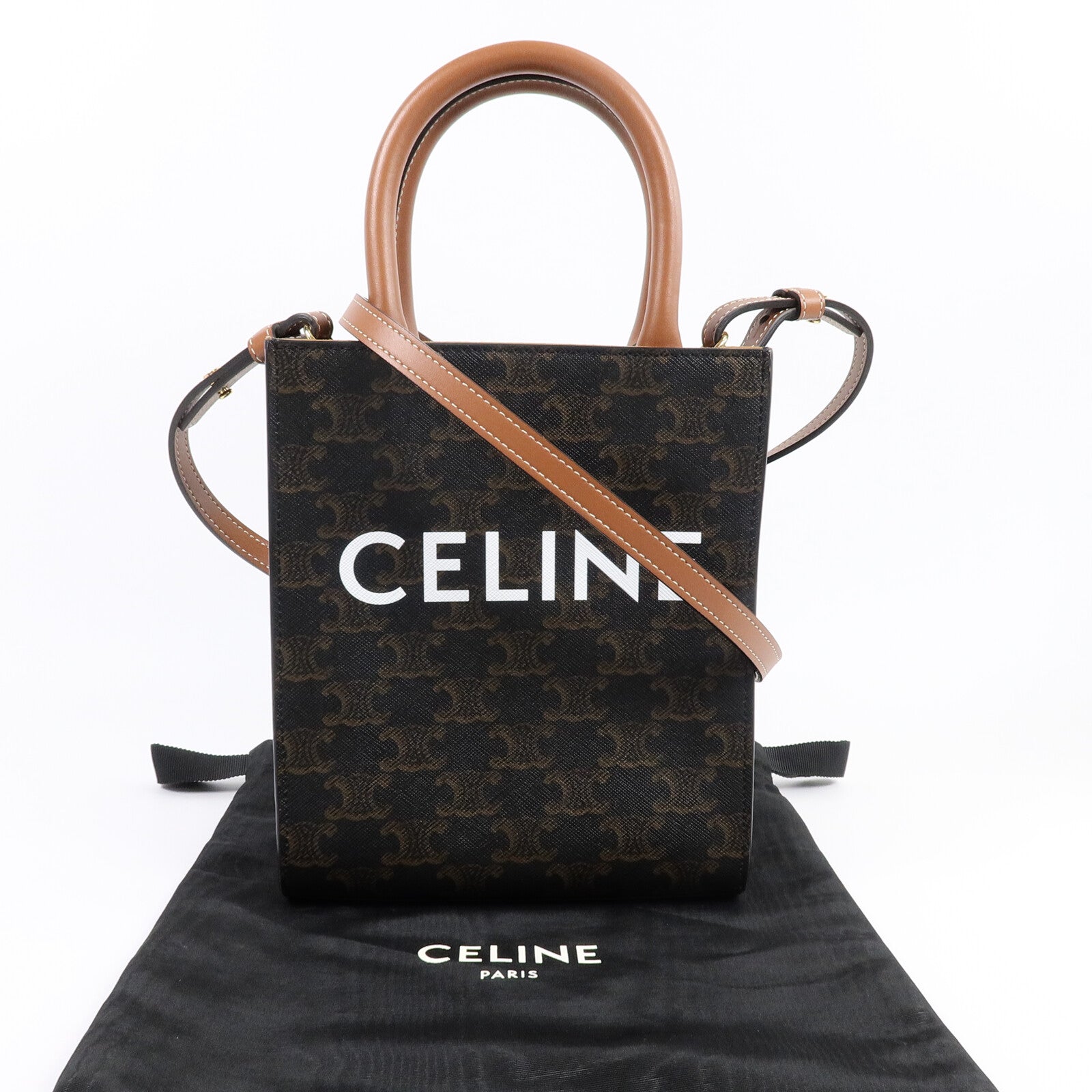 CELINE 塗層帆布Mini Vertical Cabas手挽肩背兩用袋