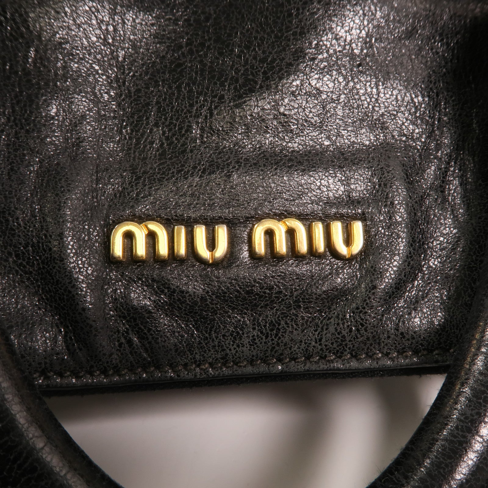Miu Miu 牛皮皮革2 Way Bag金扣手挽肩背兩用袋