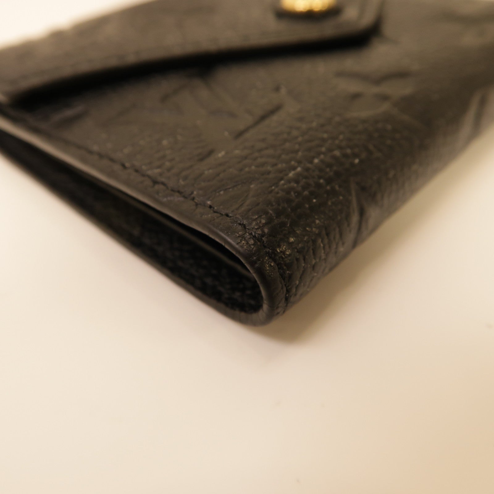 LOUIS VUITTON Monogram Empreinte Victorine Wallet金扣鈕扣錢包黑色