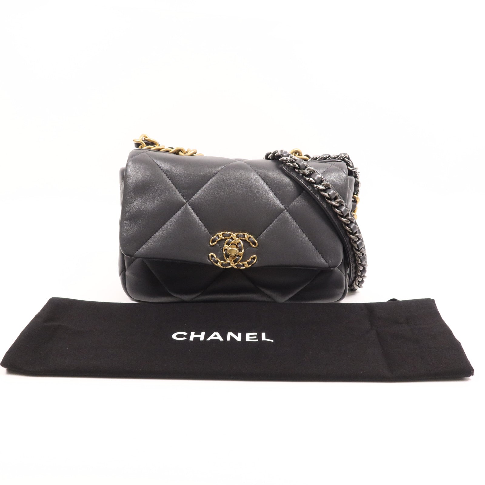 CHANEL 羊皮皮革C19 Small鏈帶肩背袋