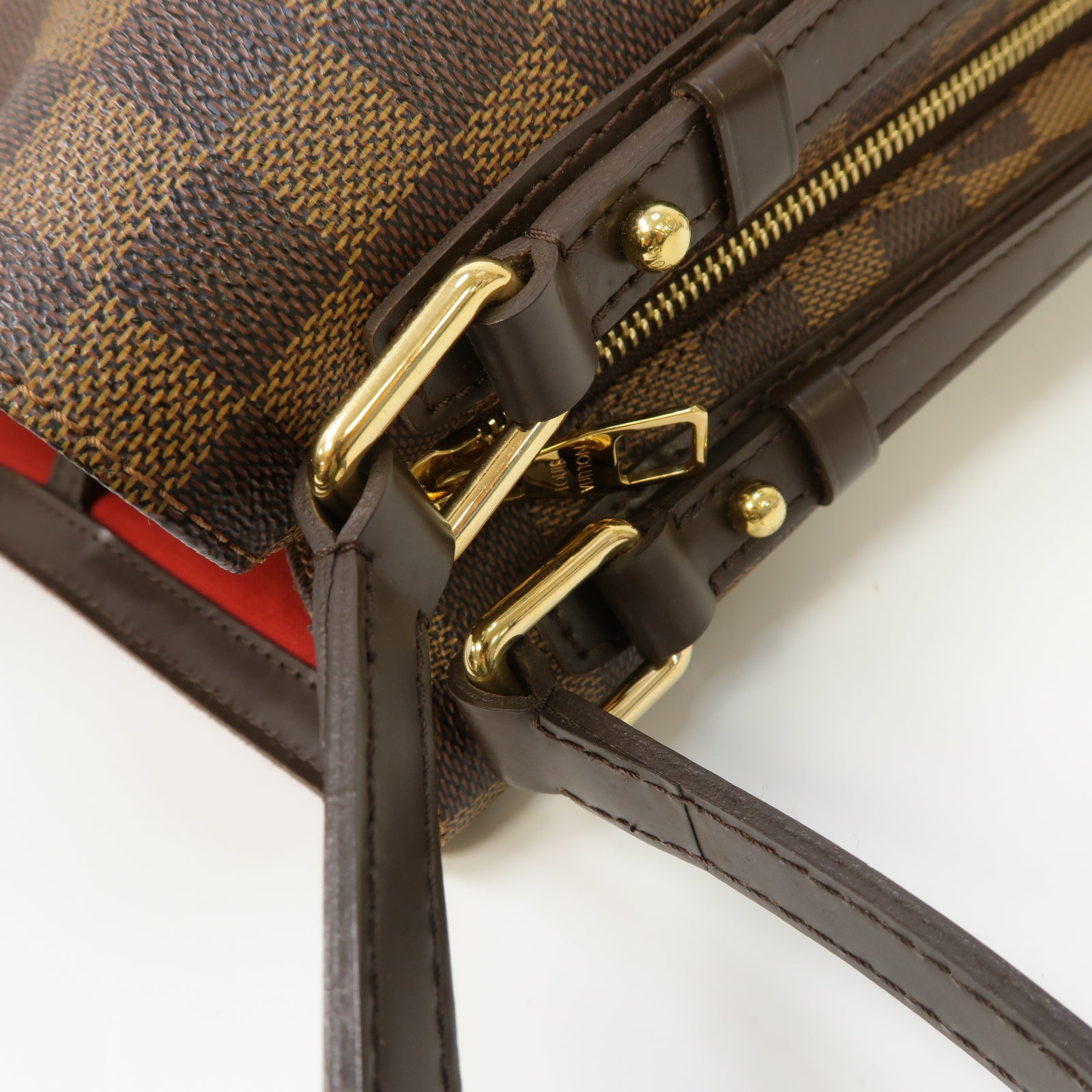 LOUIS VUITTON Damier Cabas Rivington金扣肩背袋棕色
