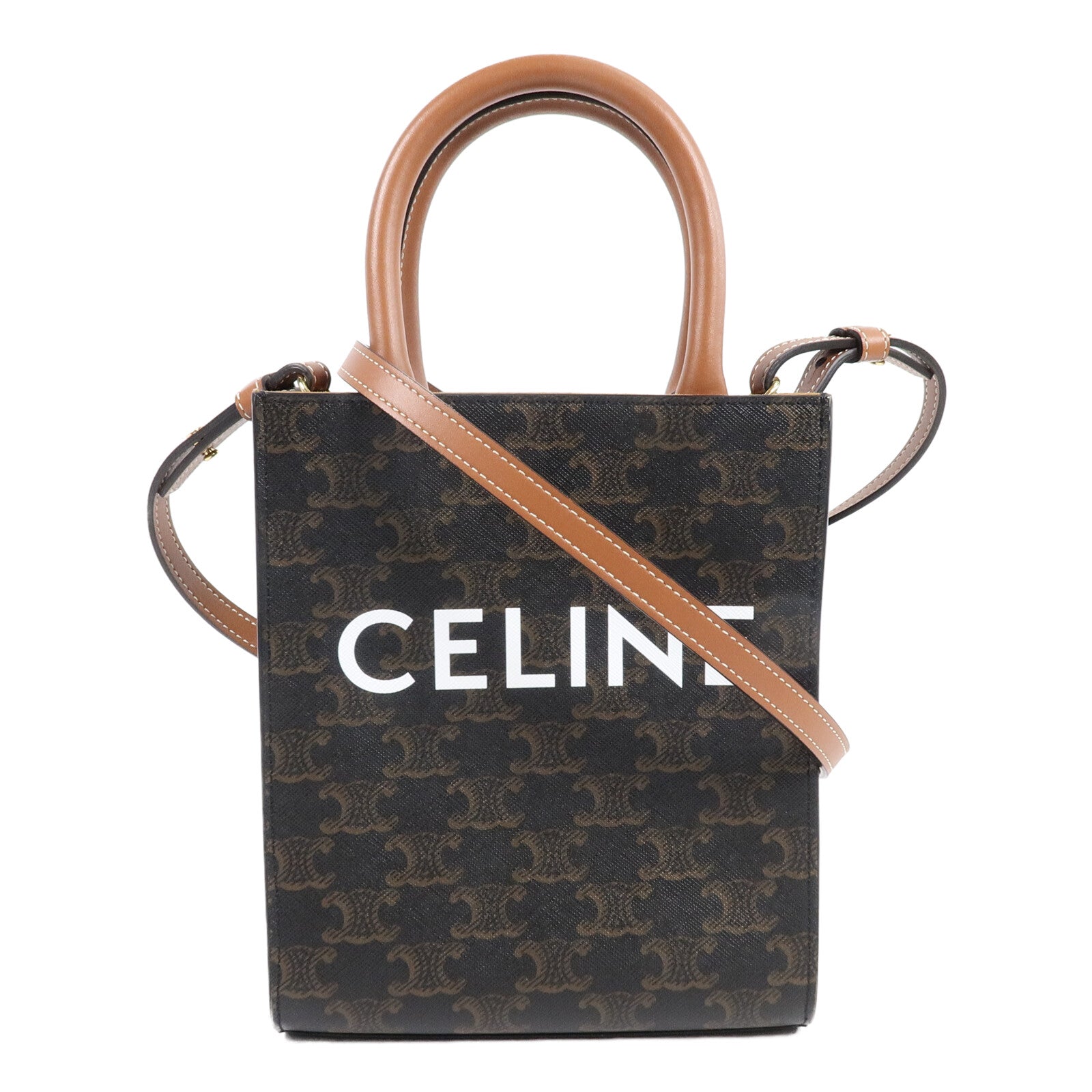 CELINE 塗層帆布Mini Vertical Cabas手挽肩背兩用袋