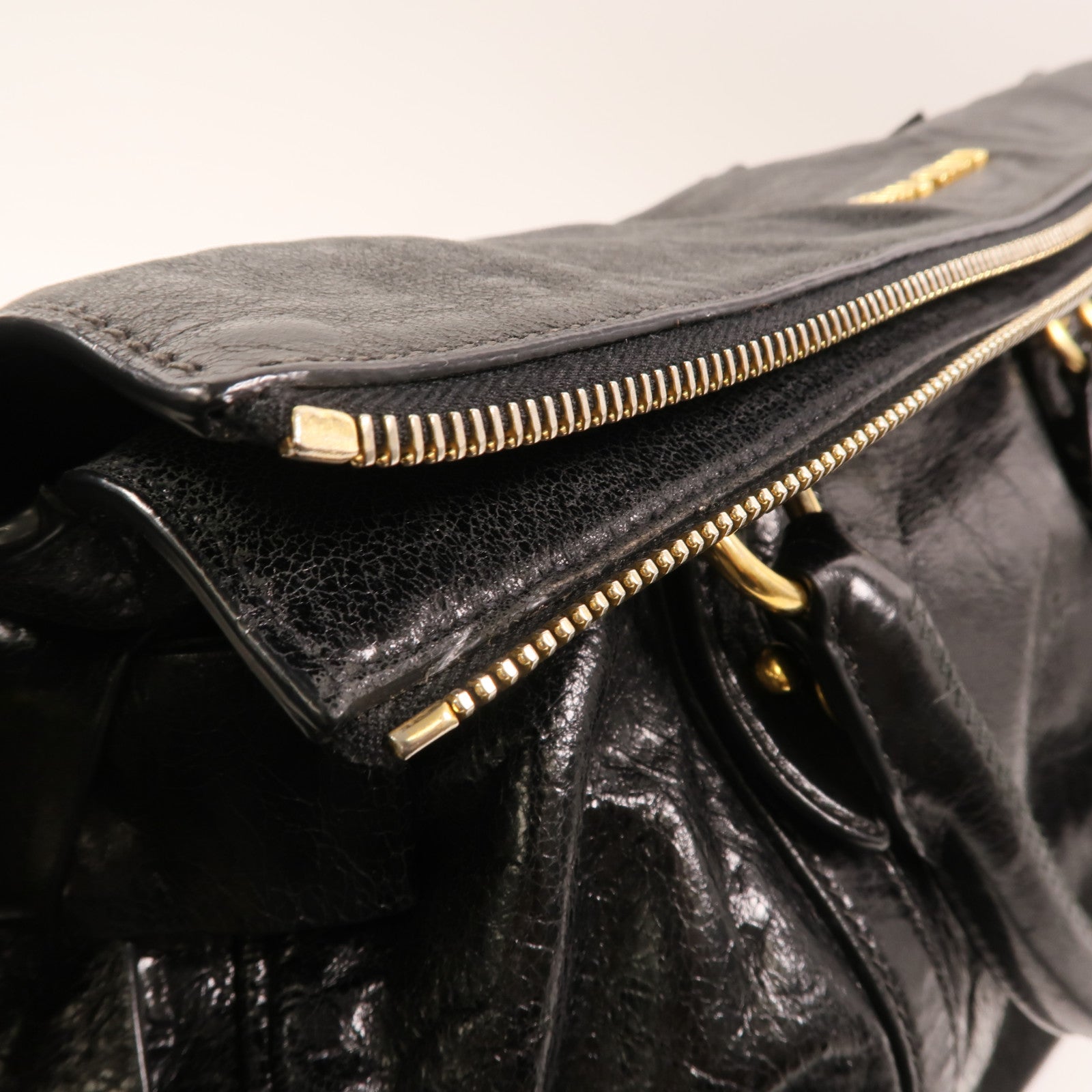 Miu Miu 牛皮皮革2 Way Bag金扣手挽肩背兩用袋