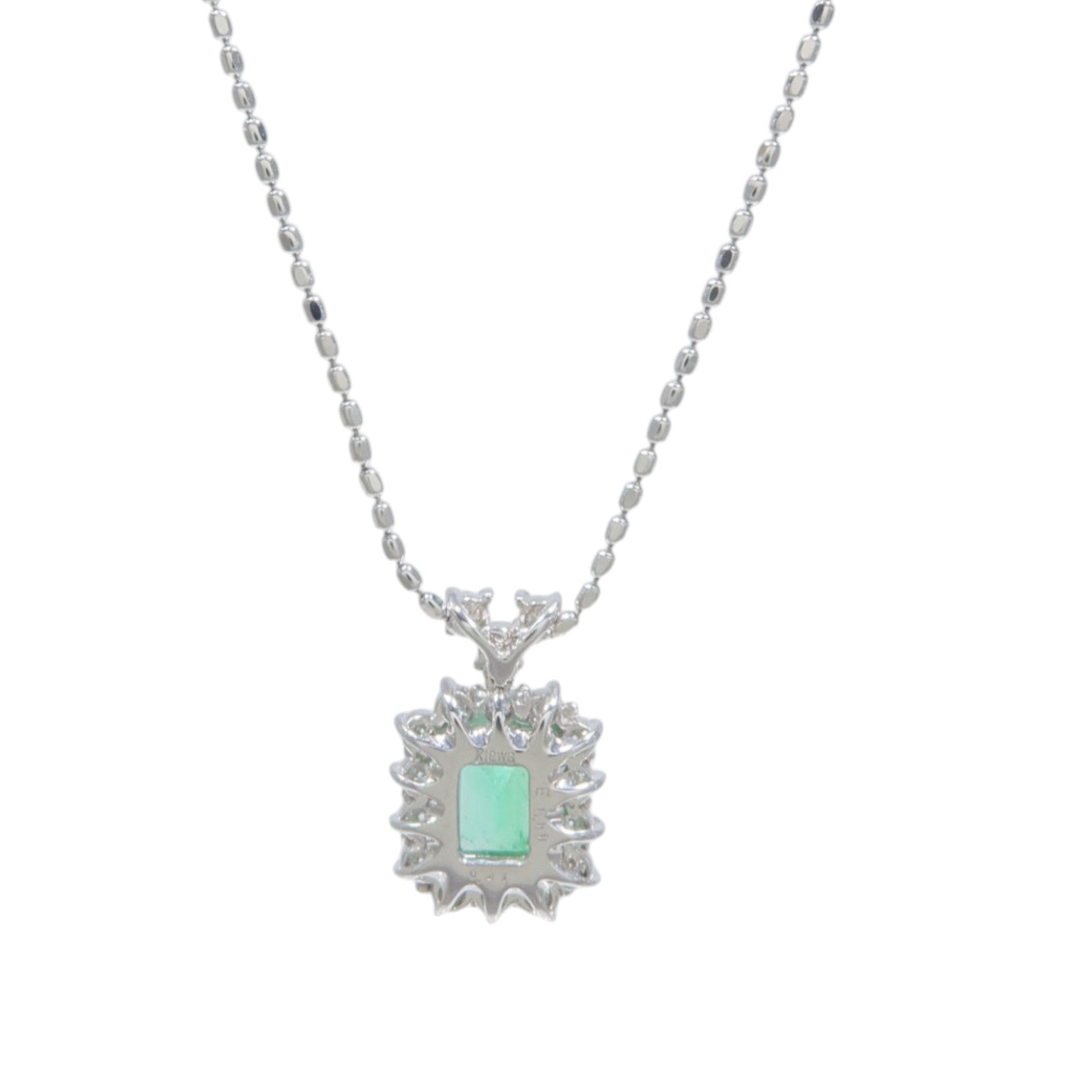 JEWELRY 18K白金Emerald Diamond Necklace綠寶石/鑽石項鍊