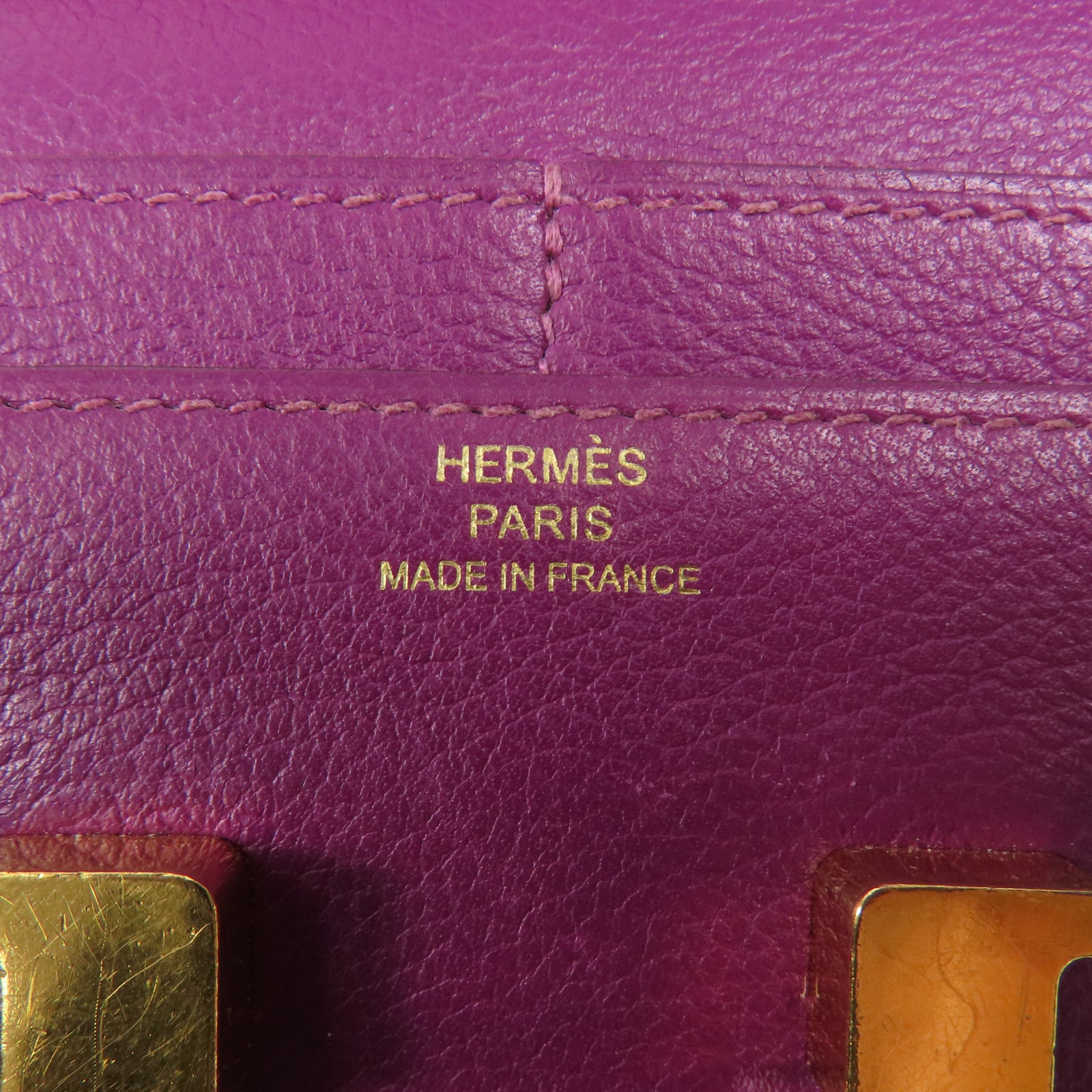 HERMES Evercolor皮革Constance Wallet金扣錢包Anemone