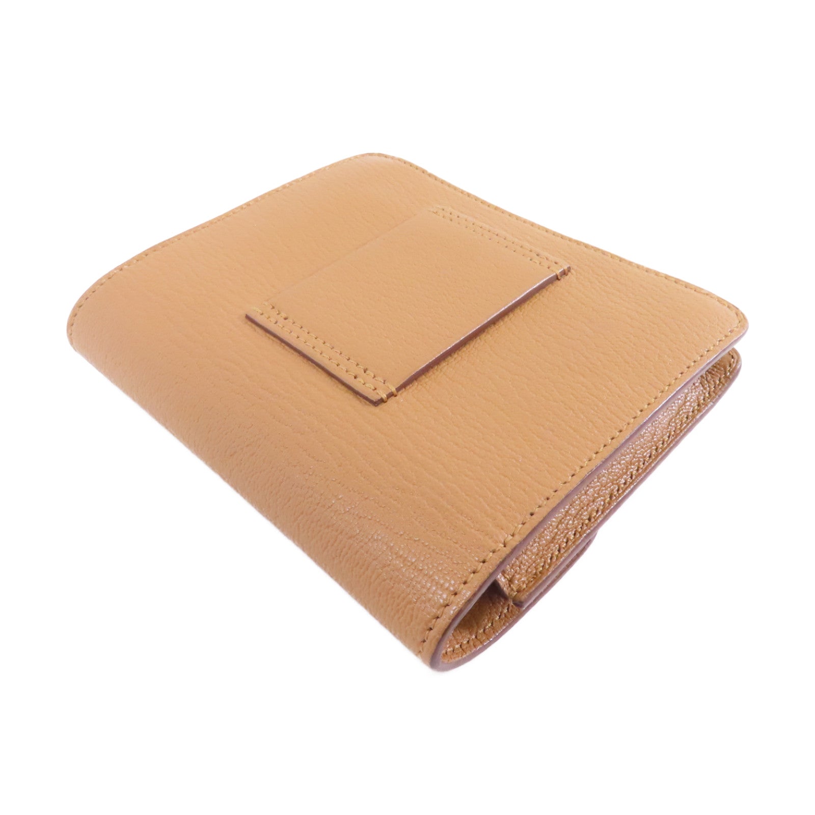 HERMES Chevre皮革Roulis Slim金扣錢包啡色