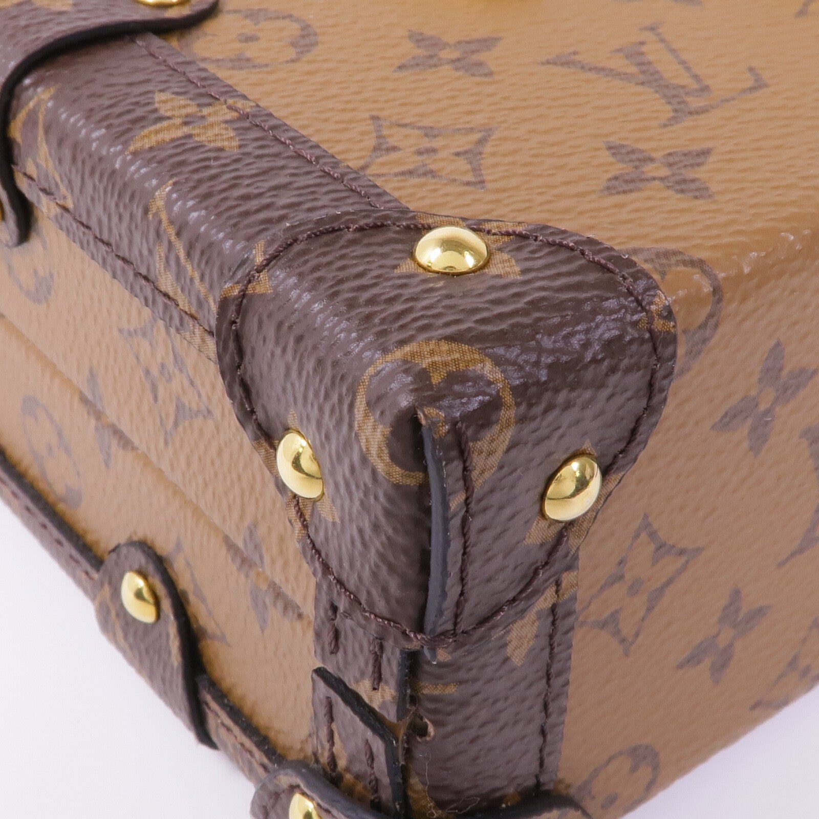 LOUIS VUITTON Monogram Reverse Petite Malle金扣肩背袋