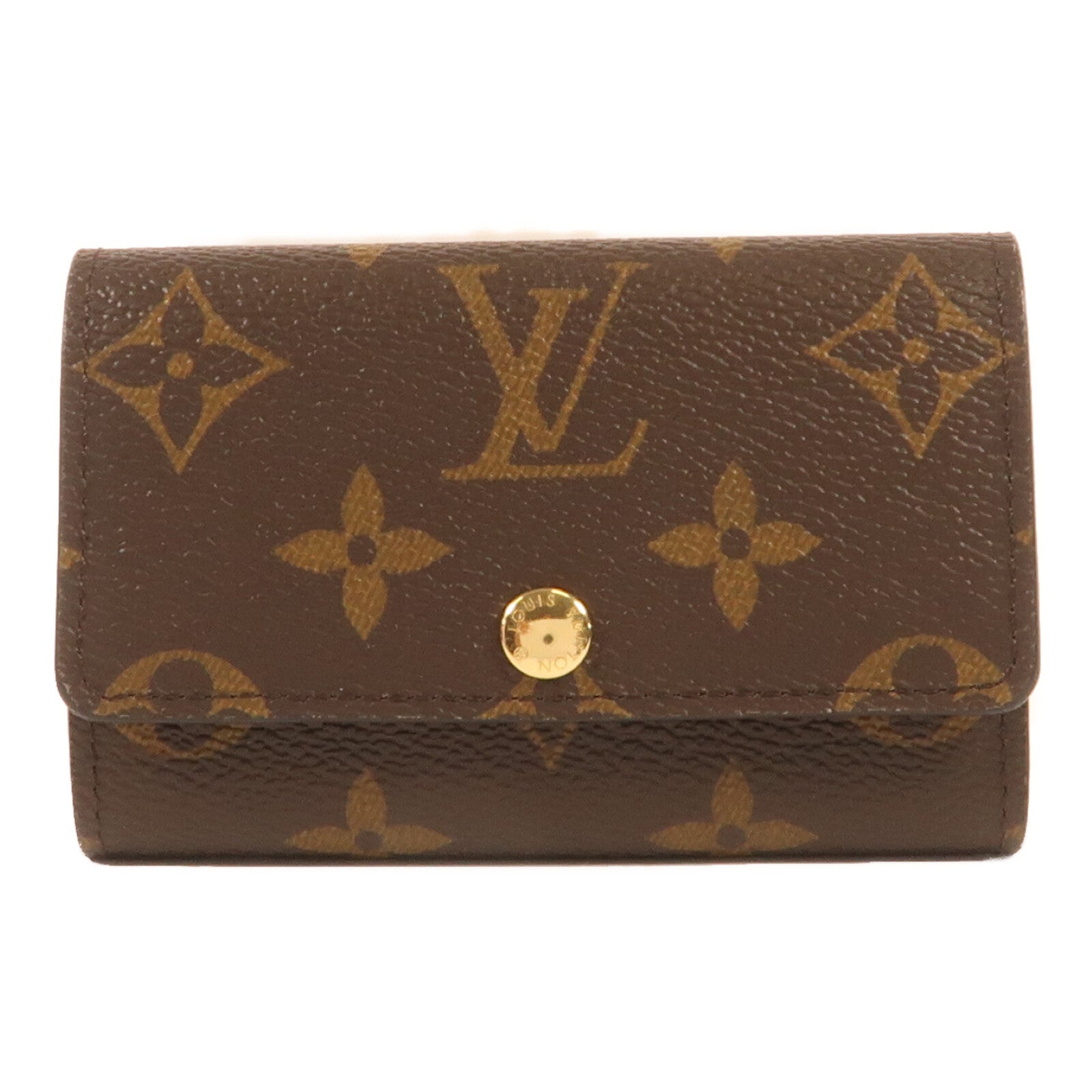 LOUIS VUITTON Monogram 6 Key Holder金扣鎖匙包棕色