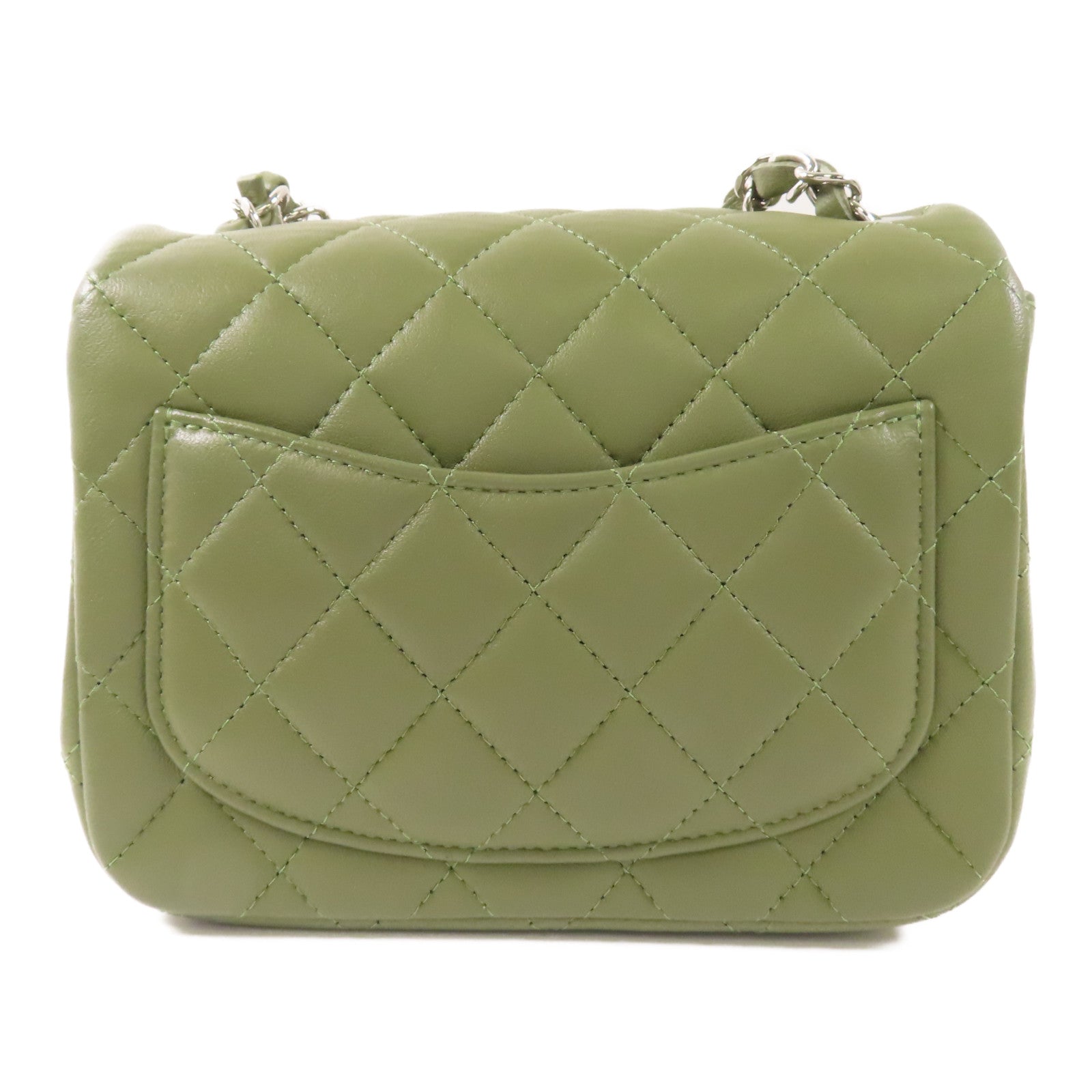 CHANEL 皮革Chain Shoulder銀扣鏈帶肩背袋