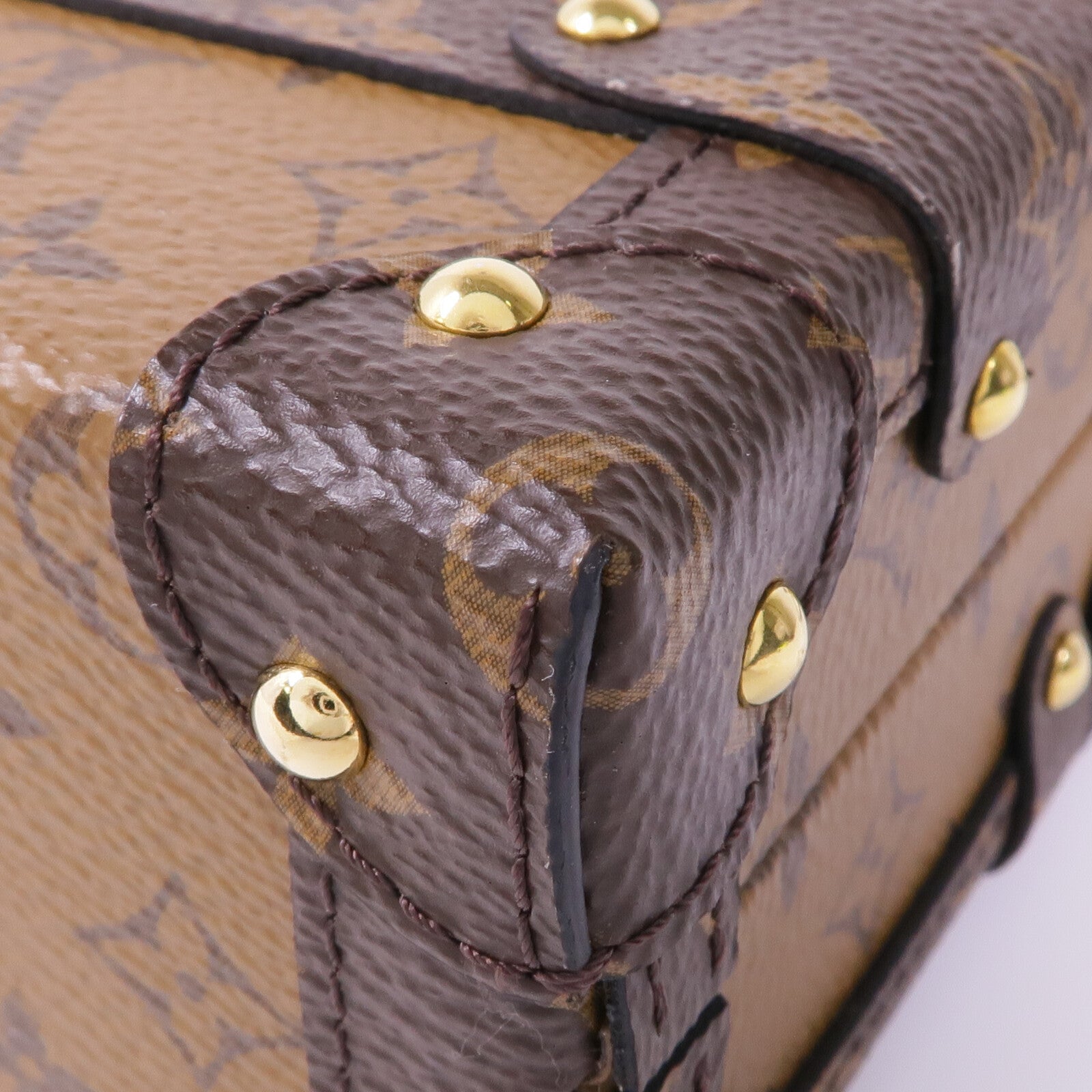 LOUIS VUITTON Monogram Reverse Petite Malle金扣肩背袋