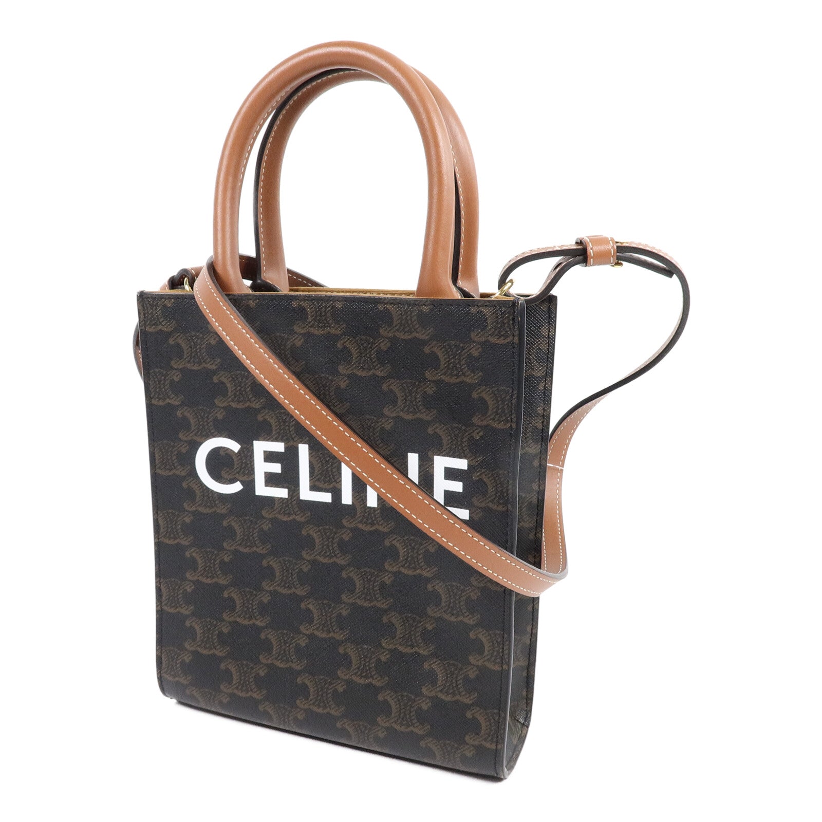 CELINE 塗層帆布Mini Vertical Cabas手挽肩背兩用袋