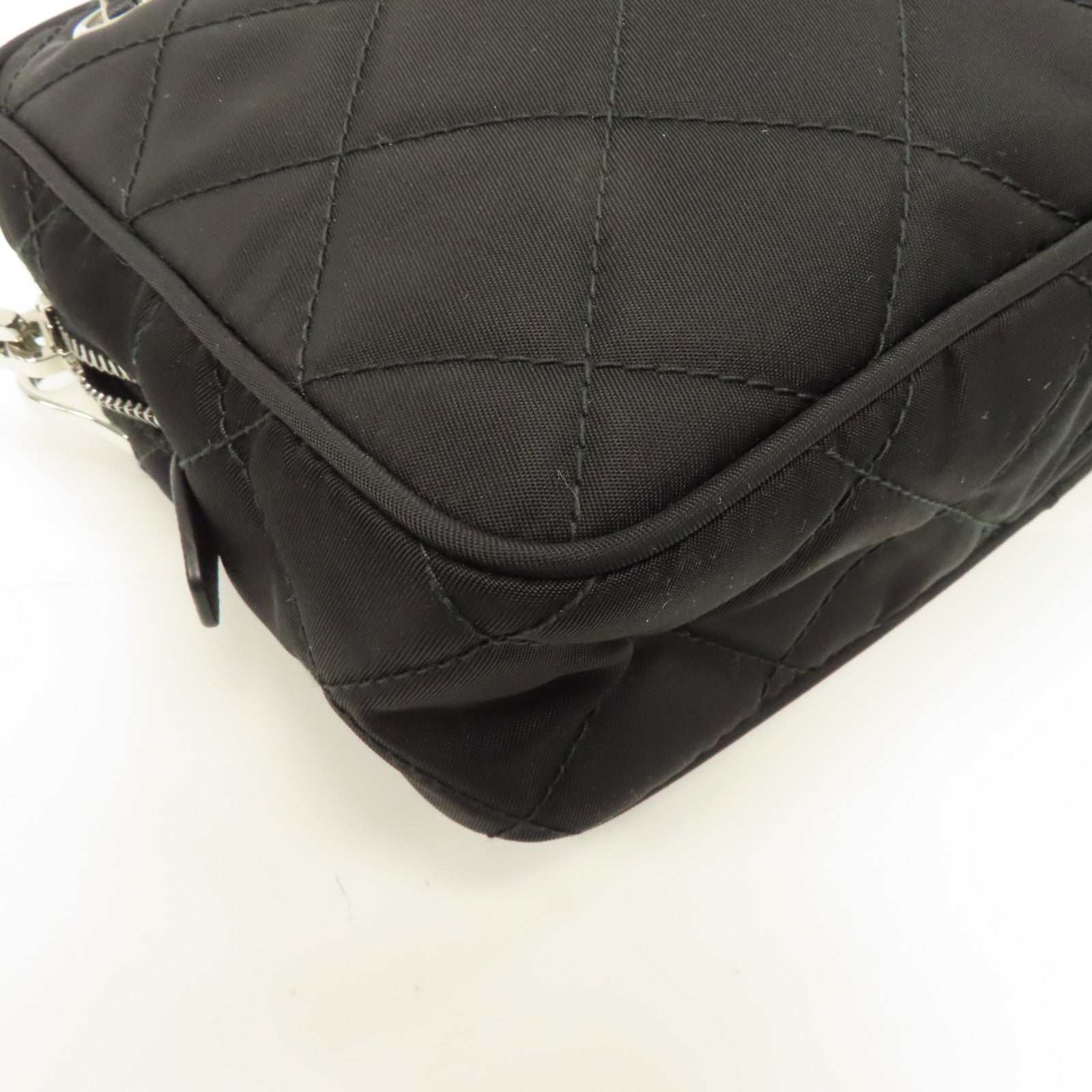 PRADA 尼龍Banddiera Black Tessuto銀扣手挽肩背兩用袋黑色