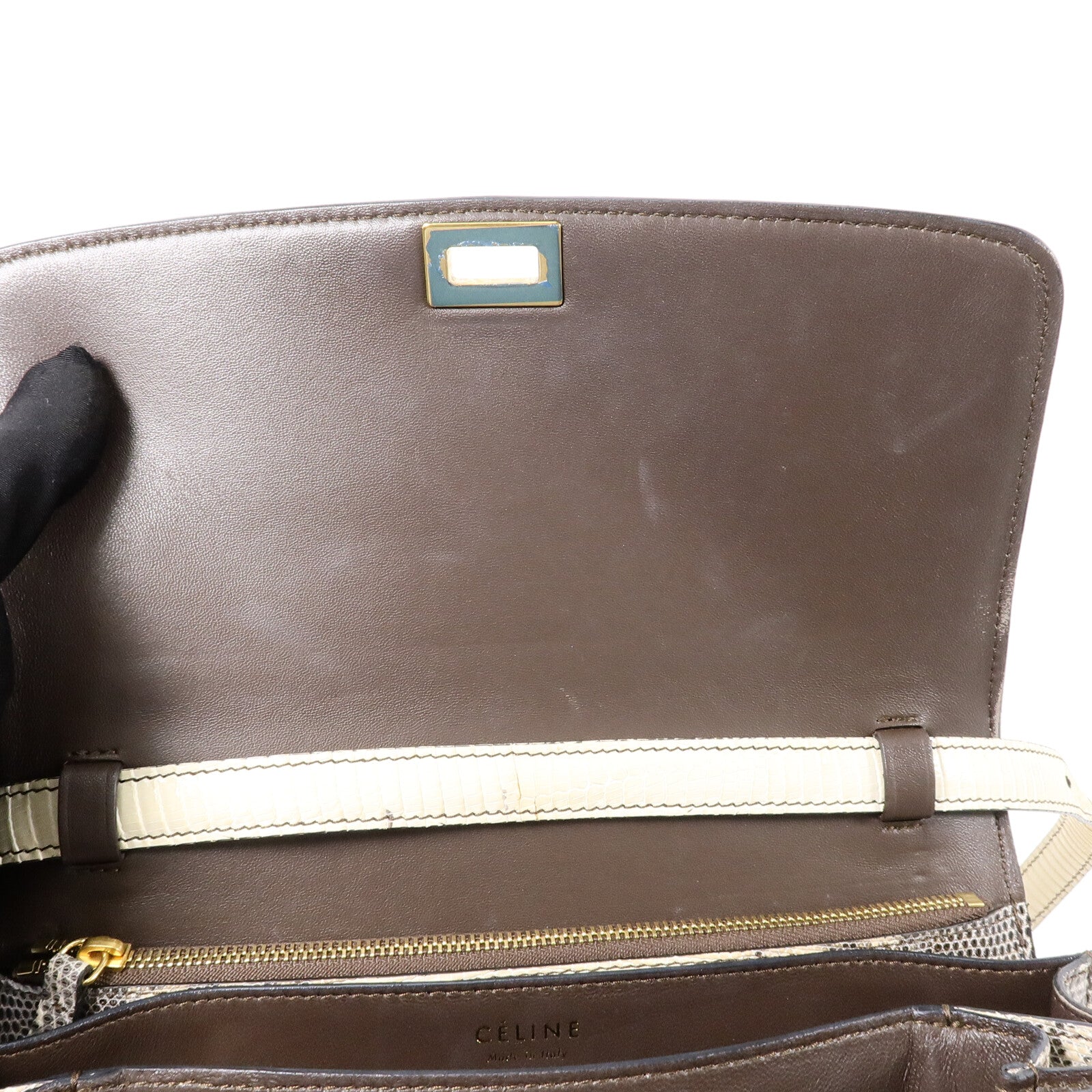 CELINE 蜥蝪皮革Classic Box Medium肩背袋