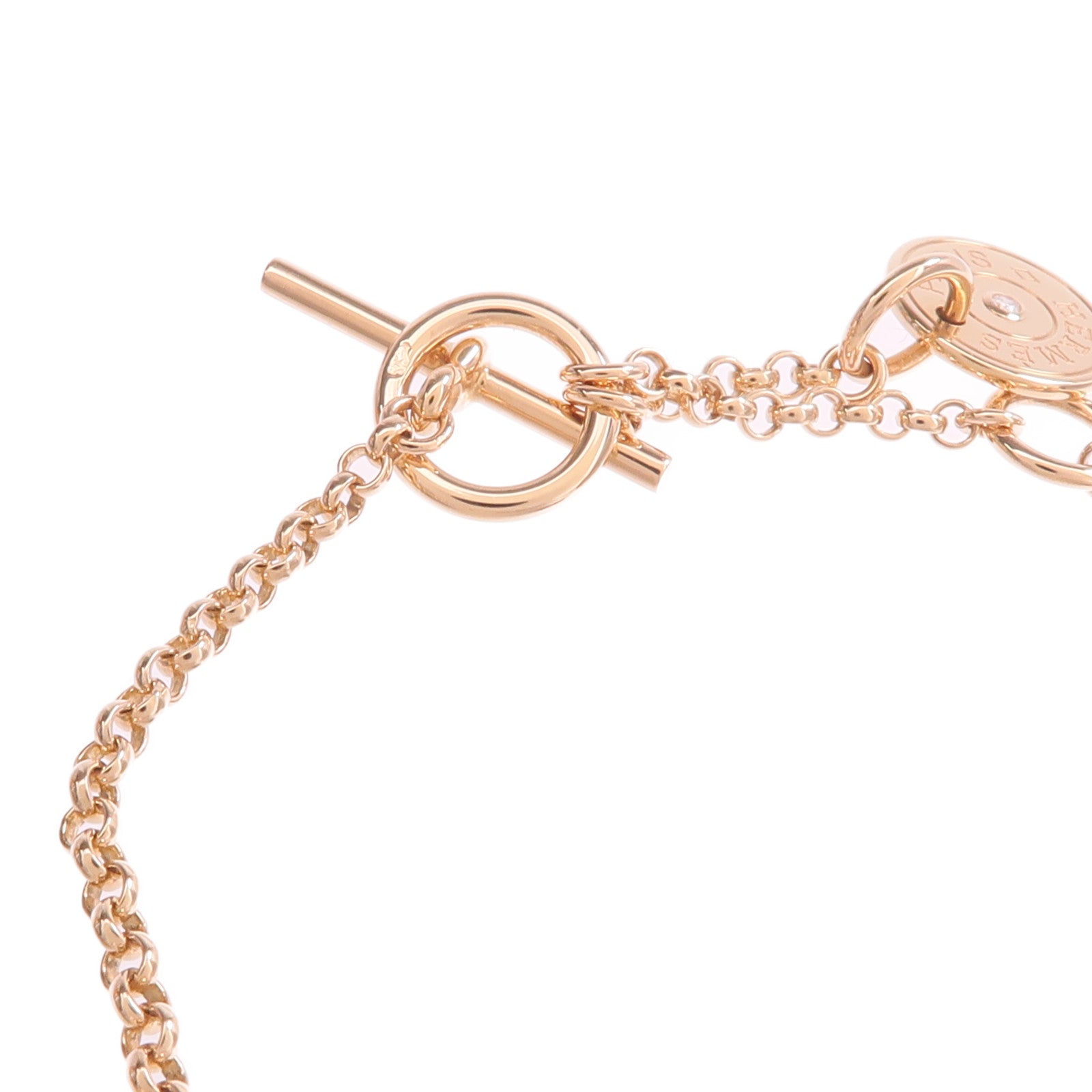 HERMES 18K玫瑰金Gambade Bracelet鑽石手鏈