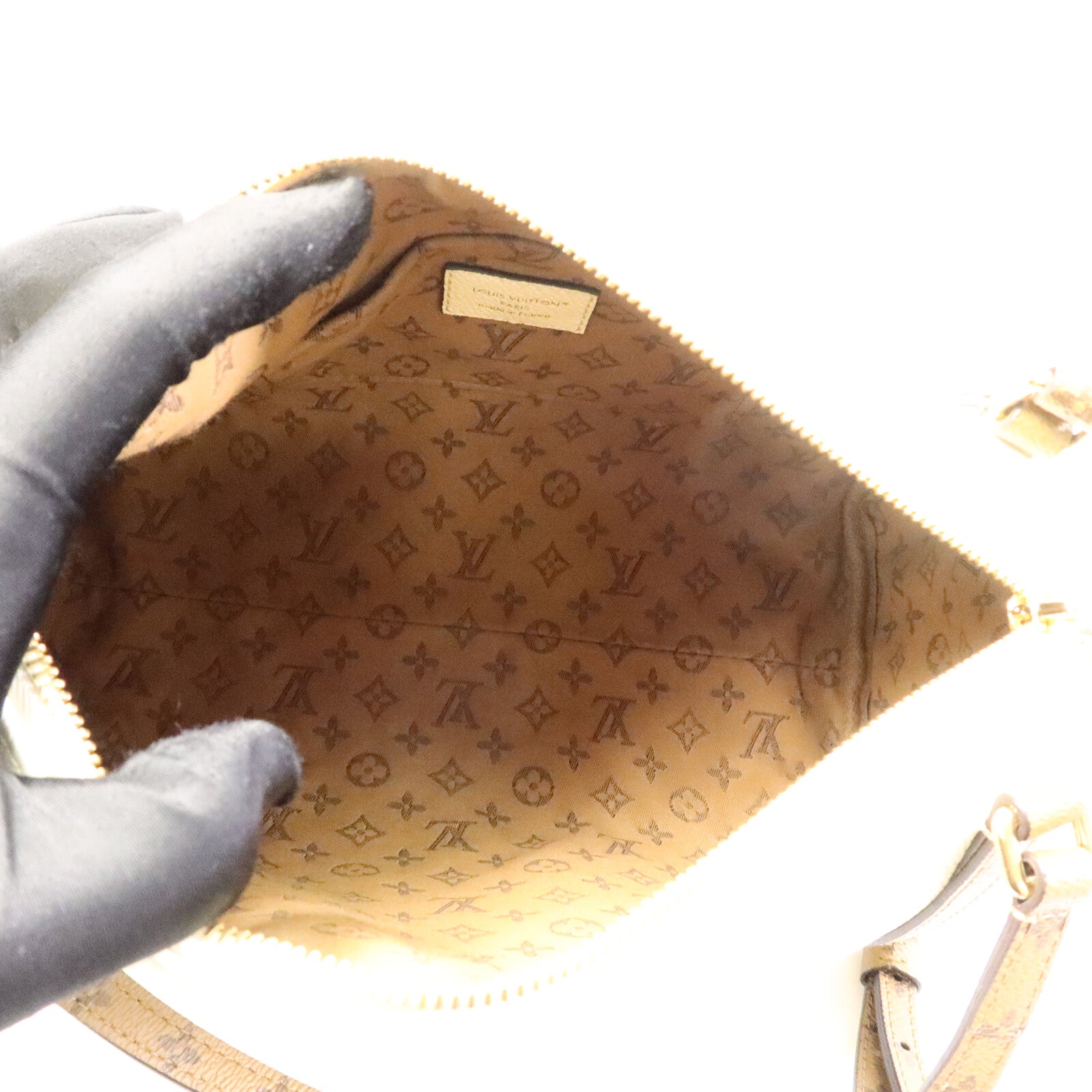 LOUIS VUITTON Monogram Reverse/皮革Express PM手挽肩背兩用袋