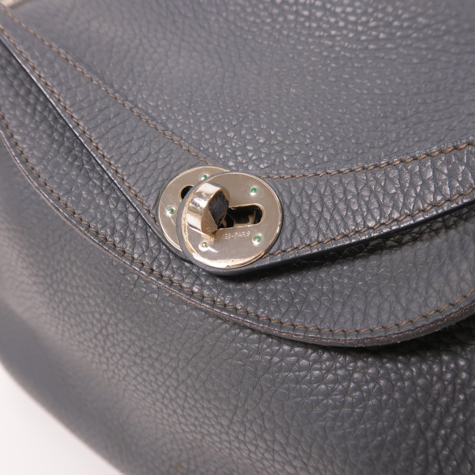 HERMES Clemence皮革Lindy 26銀扣手挽肩背兩用袋