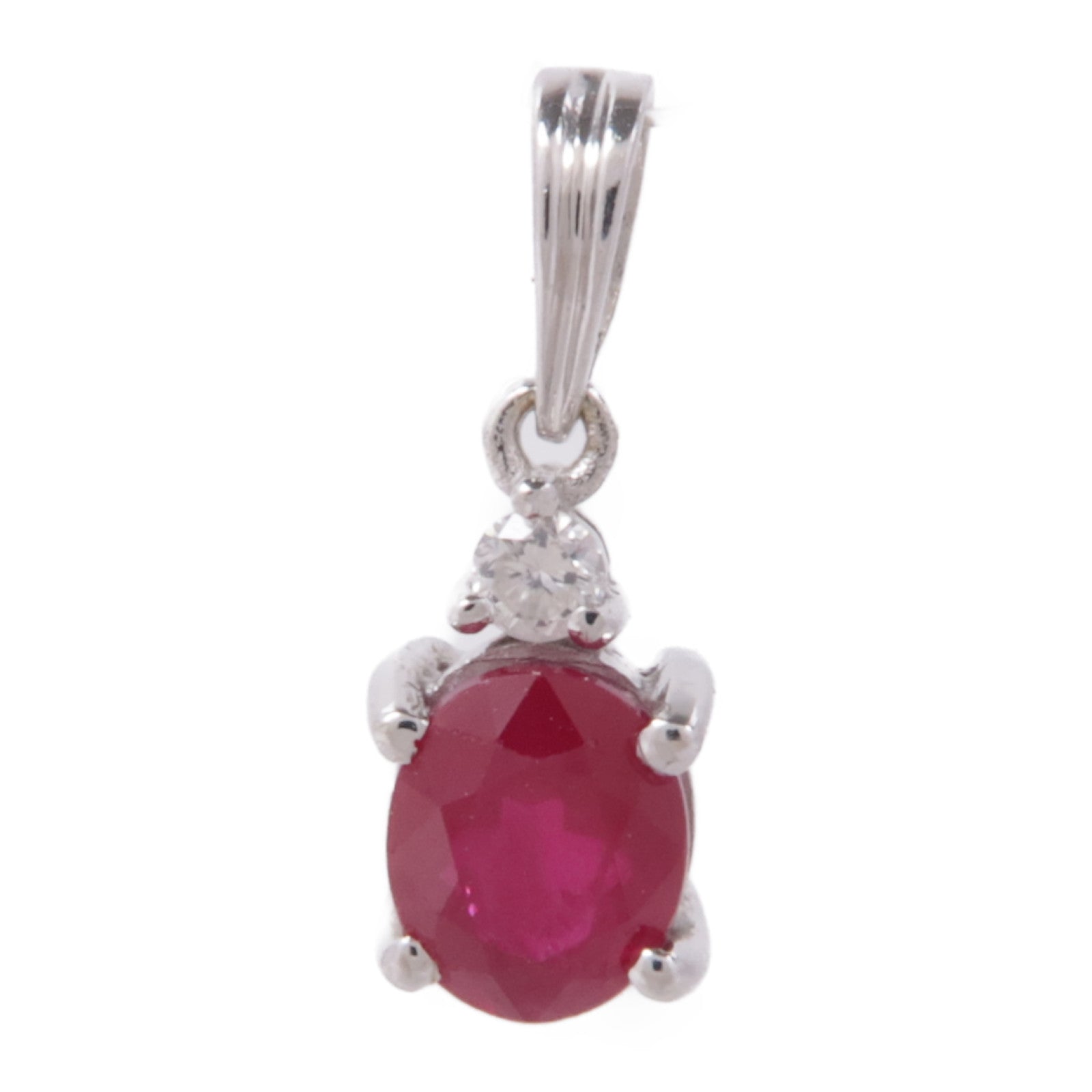 JEWELRY 【激減優惠】18K白金Ruby/Diamond Pendant Top紅寶石/鑽石吊墜