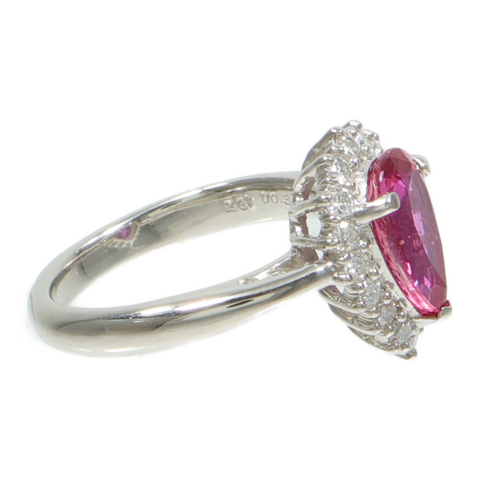 JEWELRY PT900鉑金Ruby Diamond Ring紅寶石/鑽石戒指