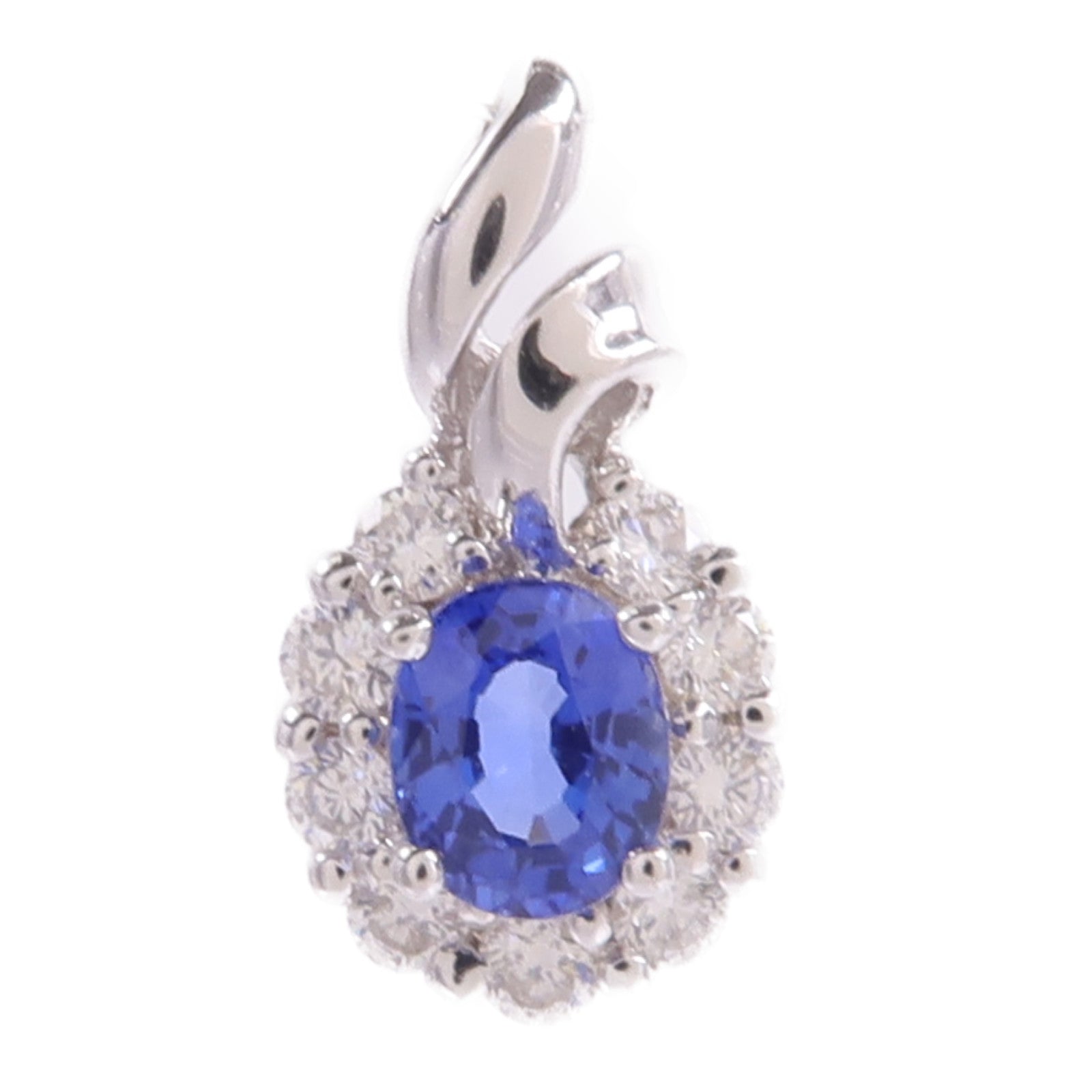JEWELRY 18K白金Sapphire Diamond Pendant藍寶石/鑽石吊墜