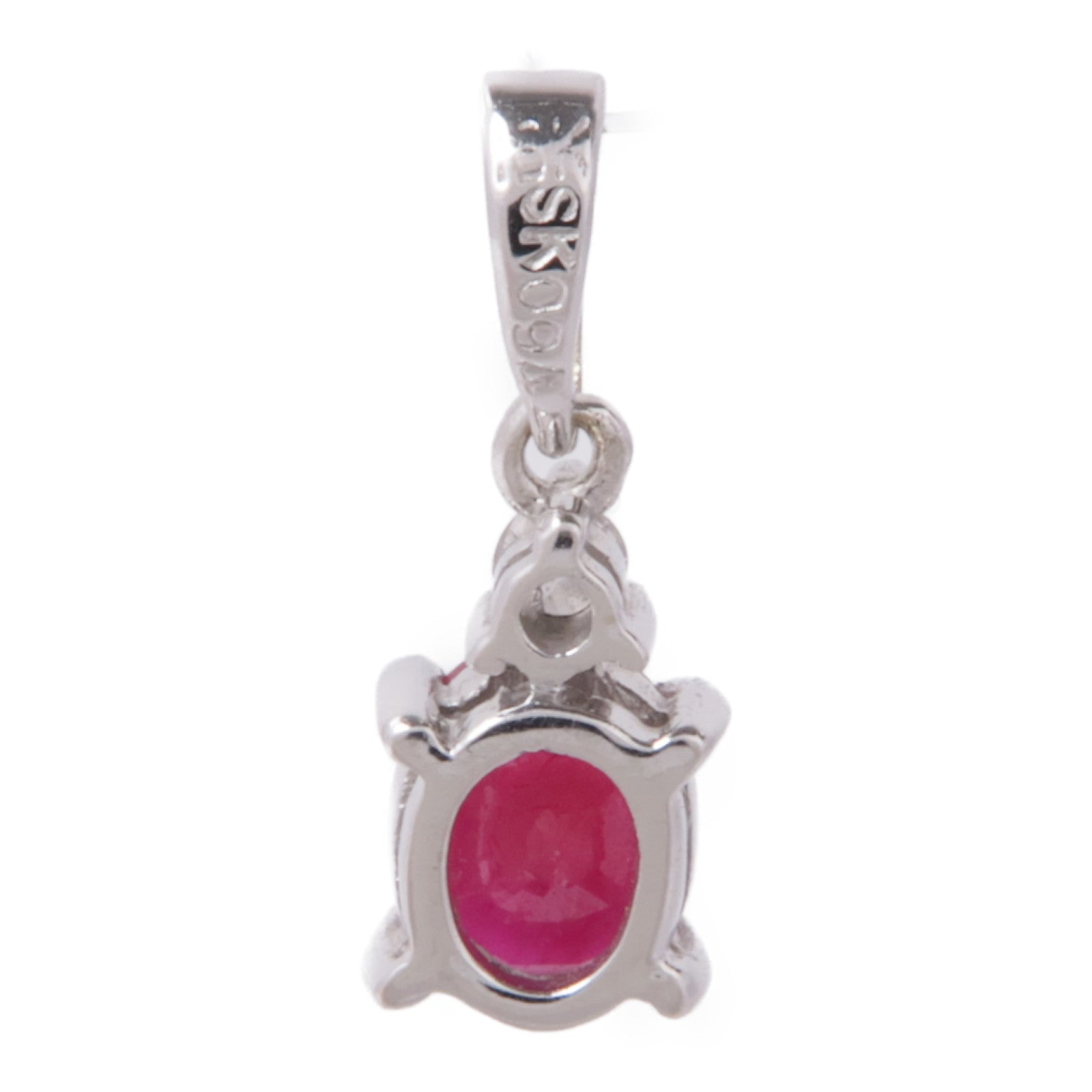JEWELRY 【激減優惠】18K白金Ruby/Diamond Pendant Top紅寶石/鑽石吊墜