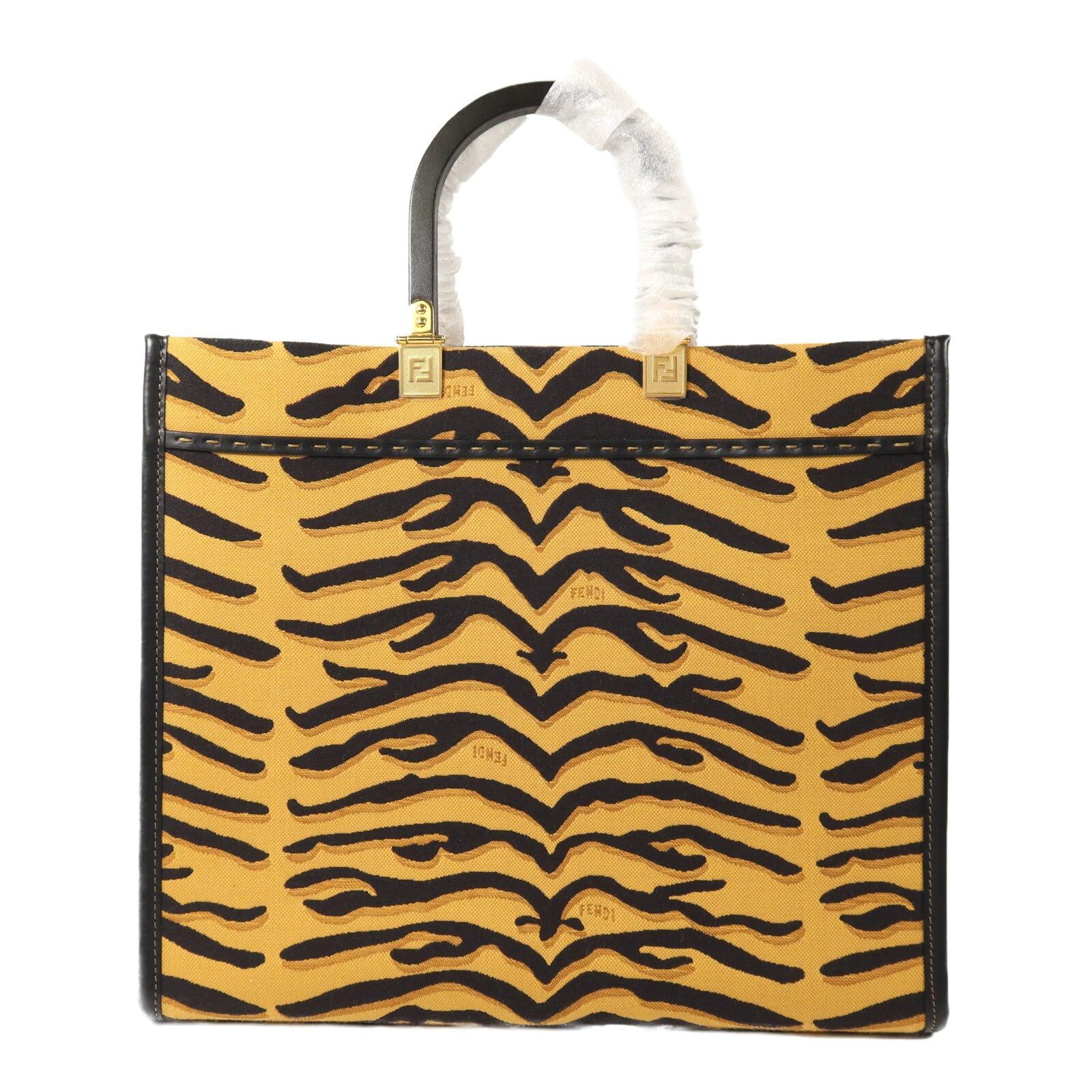 FENDI 帆布Sunshine Medium金扣手挽肩背兩用袋