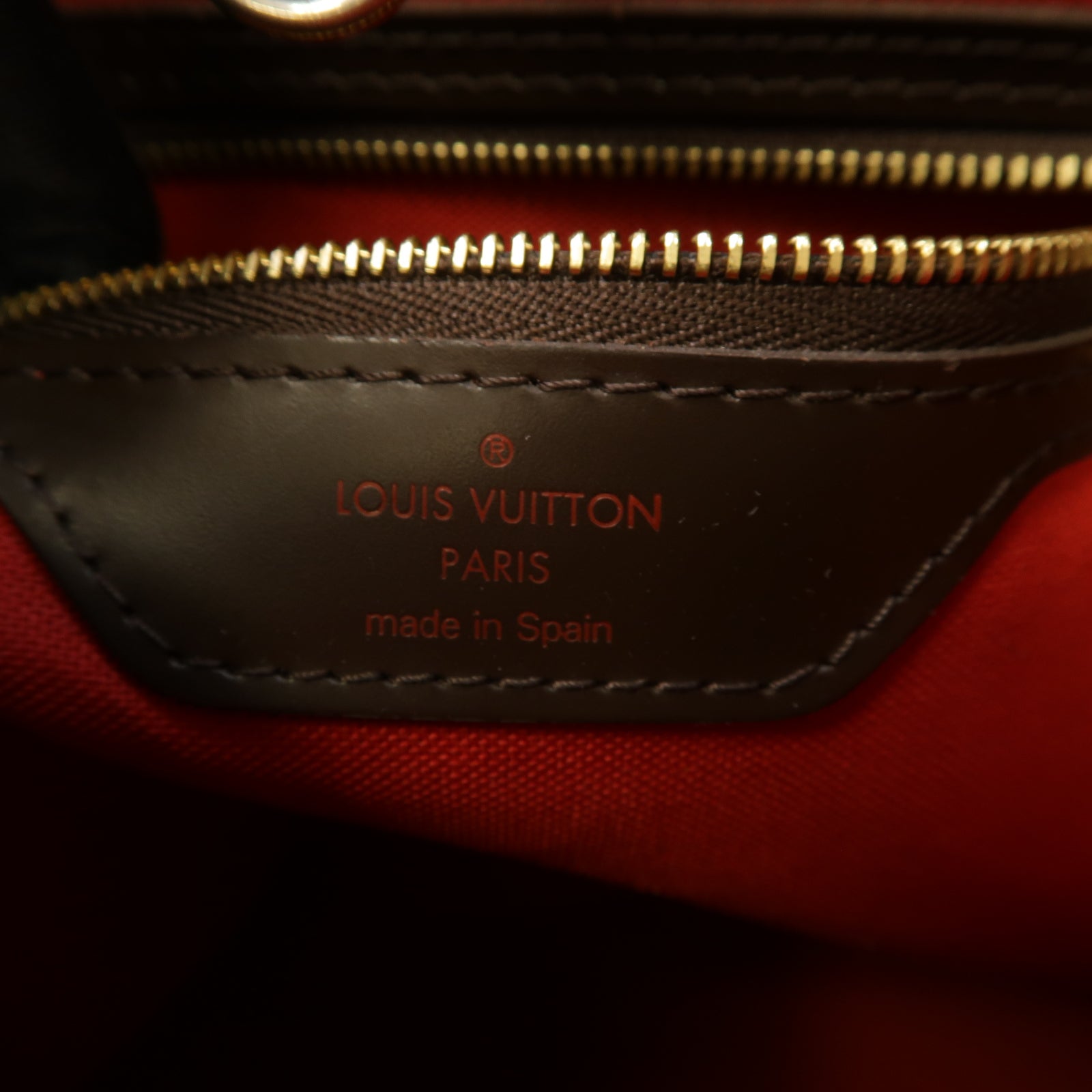 LOUIS VUITTON Damier Cabas Rivington金扣肩背袋棕色