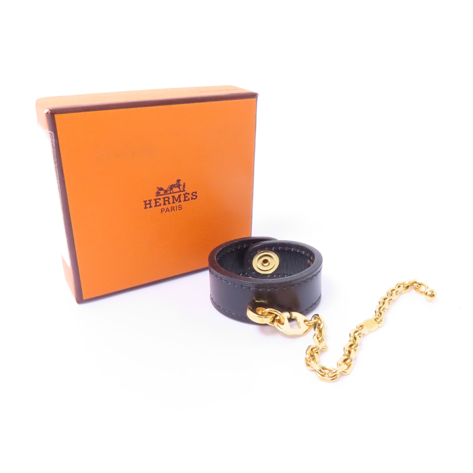 HERMES 【激減優惠】皮革/金屬Nomad Glove Holder金扣手套扣黑色