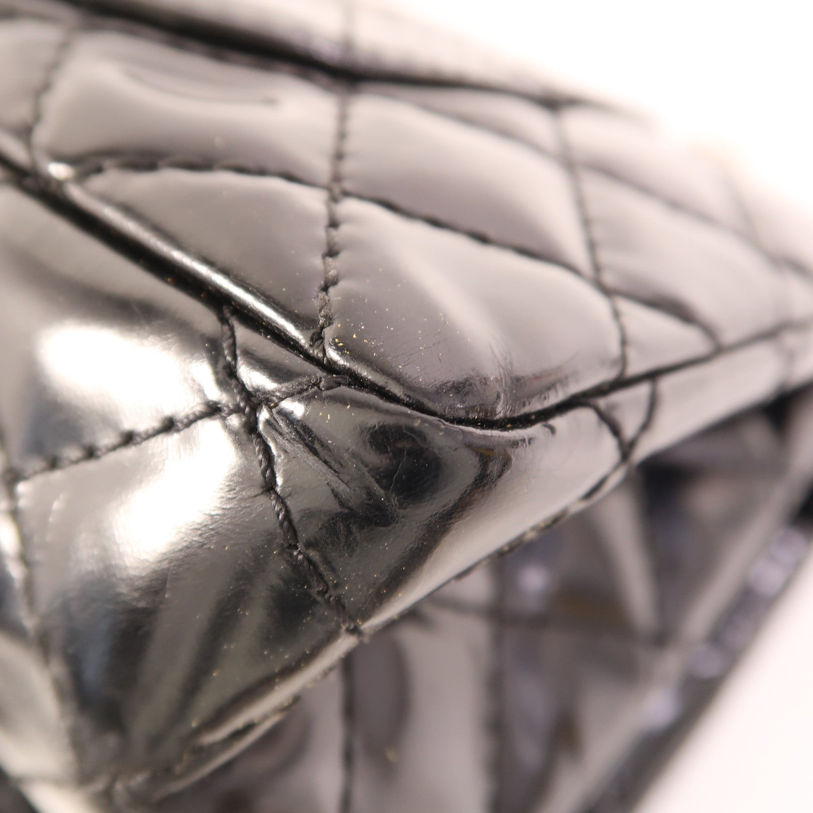 CHANEL 漆皮皮革2.55 Chain Shoulder金扣鏈帶肩背袋