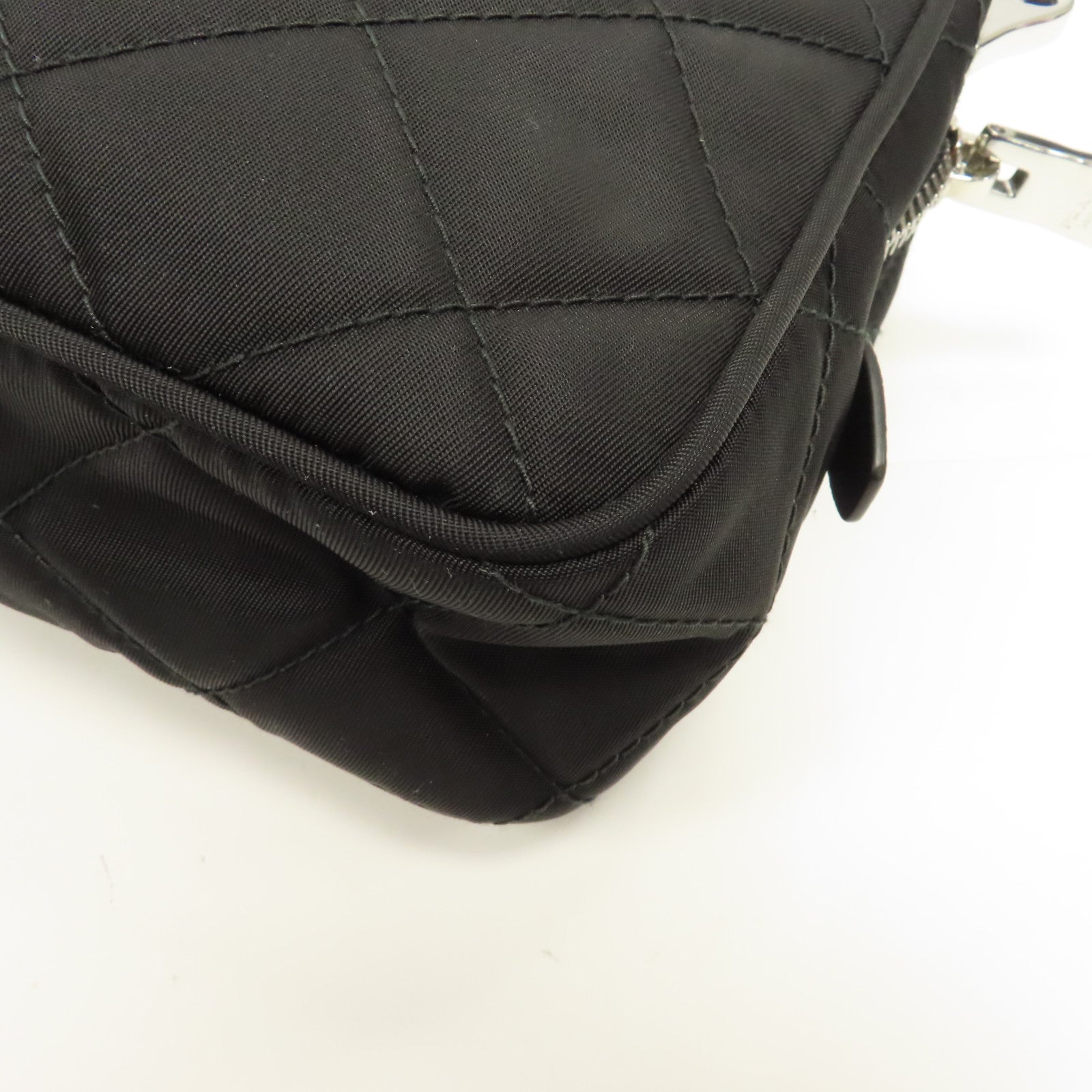 PRADA 尼龍Banddiera Black Tessuto銀扣手挽肩背兩用袋黑色