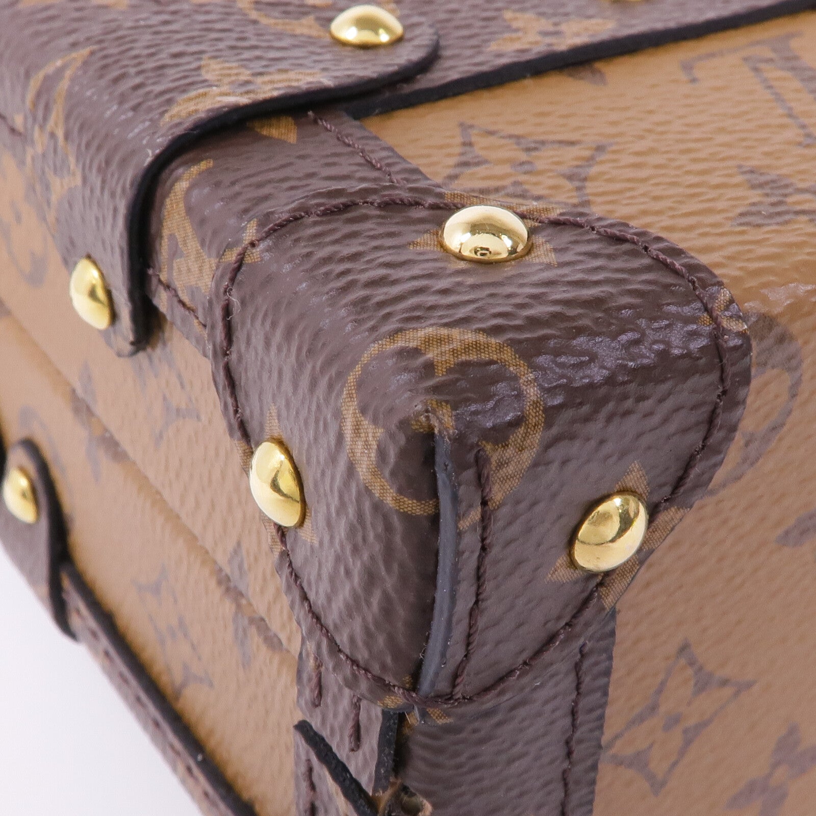 LOUIS VUITTON Monogram Reverse Petite Malle金扣肩背袋