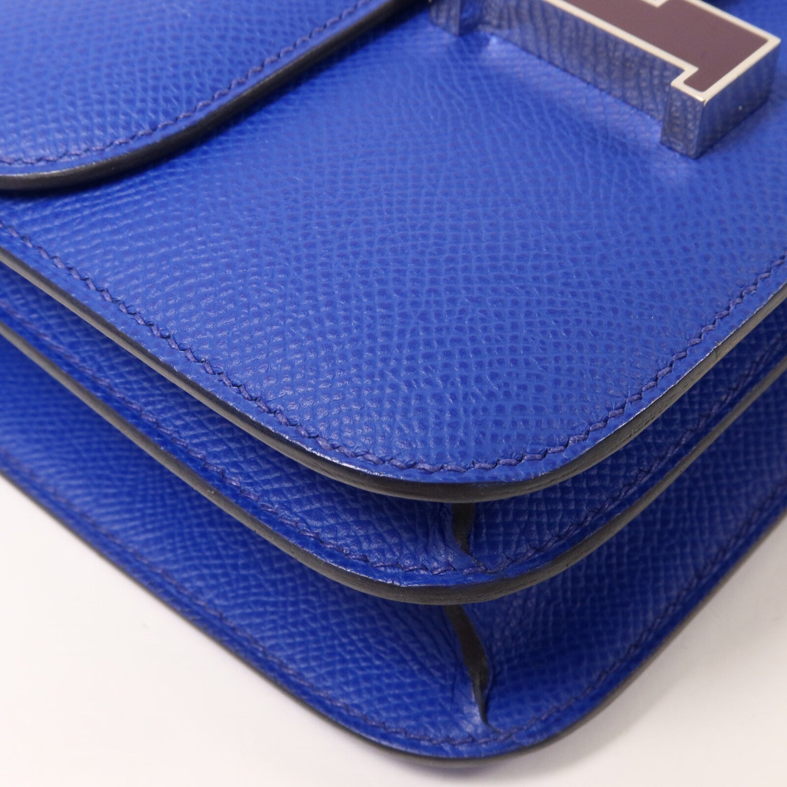 HERMES Epsom皮革Constance Mini肩背袋Bleu Royal